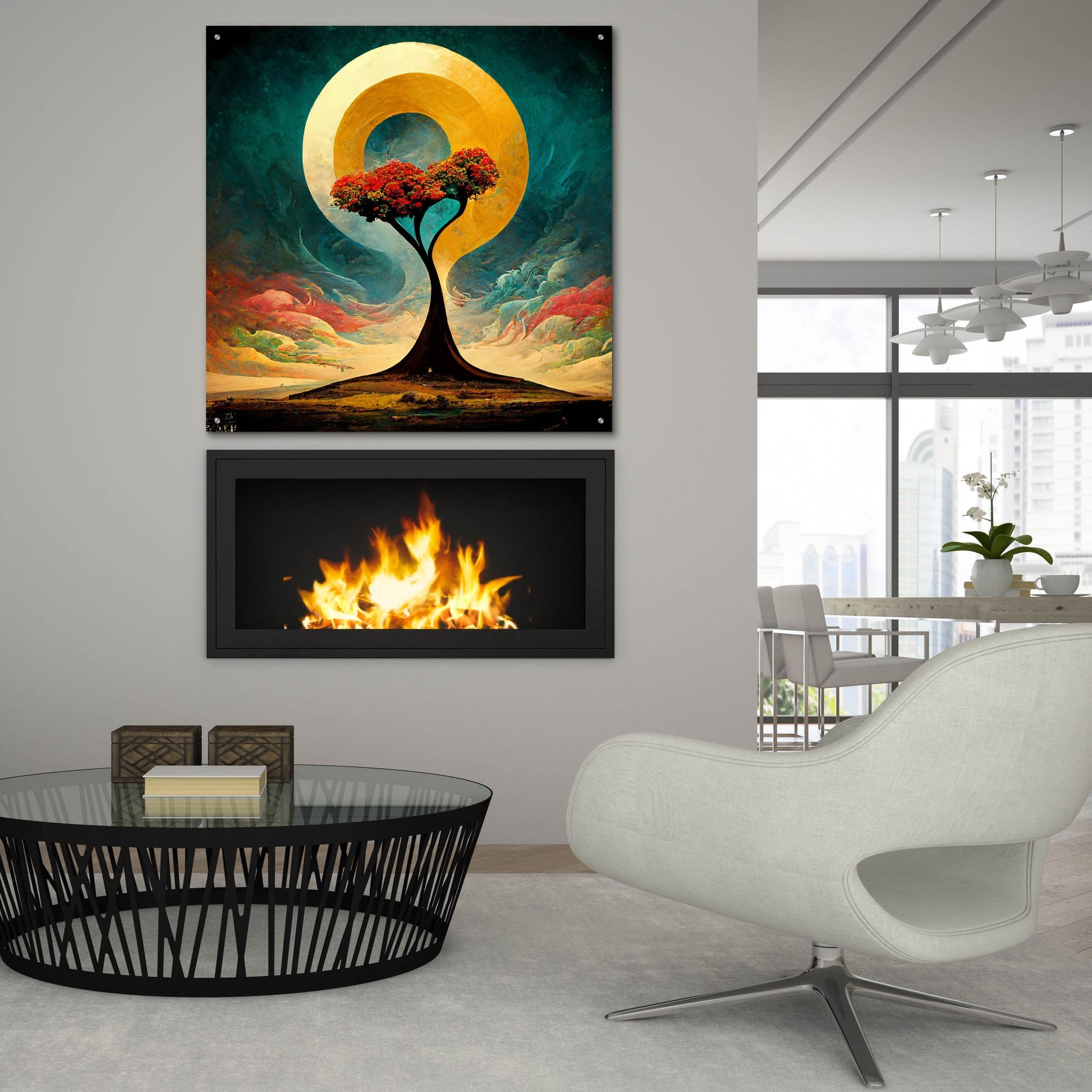 Epic Art 'Tree Of Life 27' by Ray Heere, Acrylic Glass Wall Art,36x36