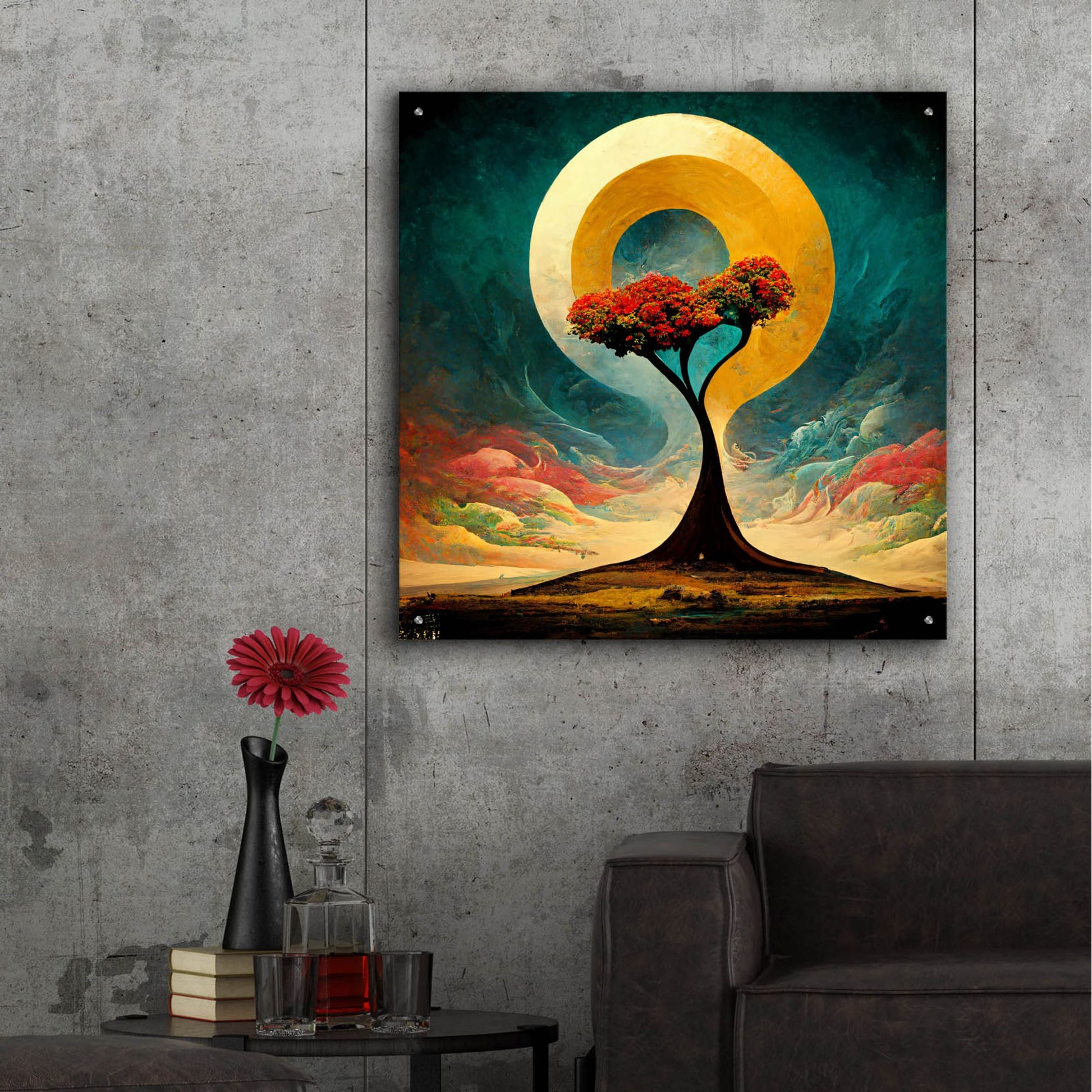 Epic Art 'Tree Of Life 27' by Ray Heere, Acrylic Glass Wall Art,36x36