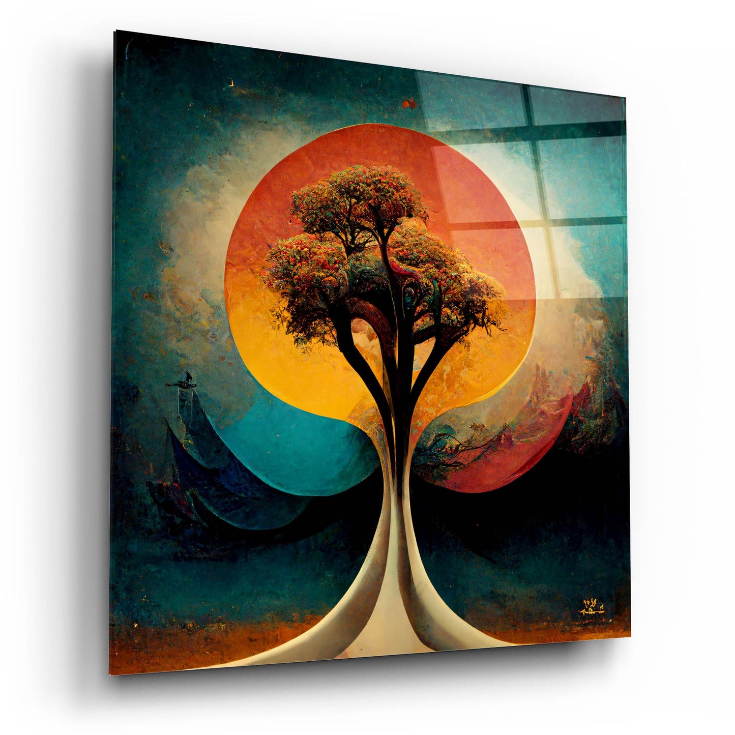 Epic Art 'Tree Of Life 28' by Ray Heere, Acrylic Glass Wall Art,12x12