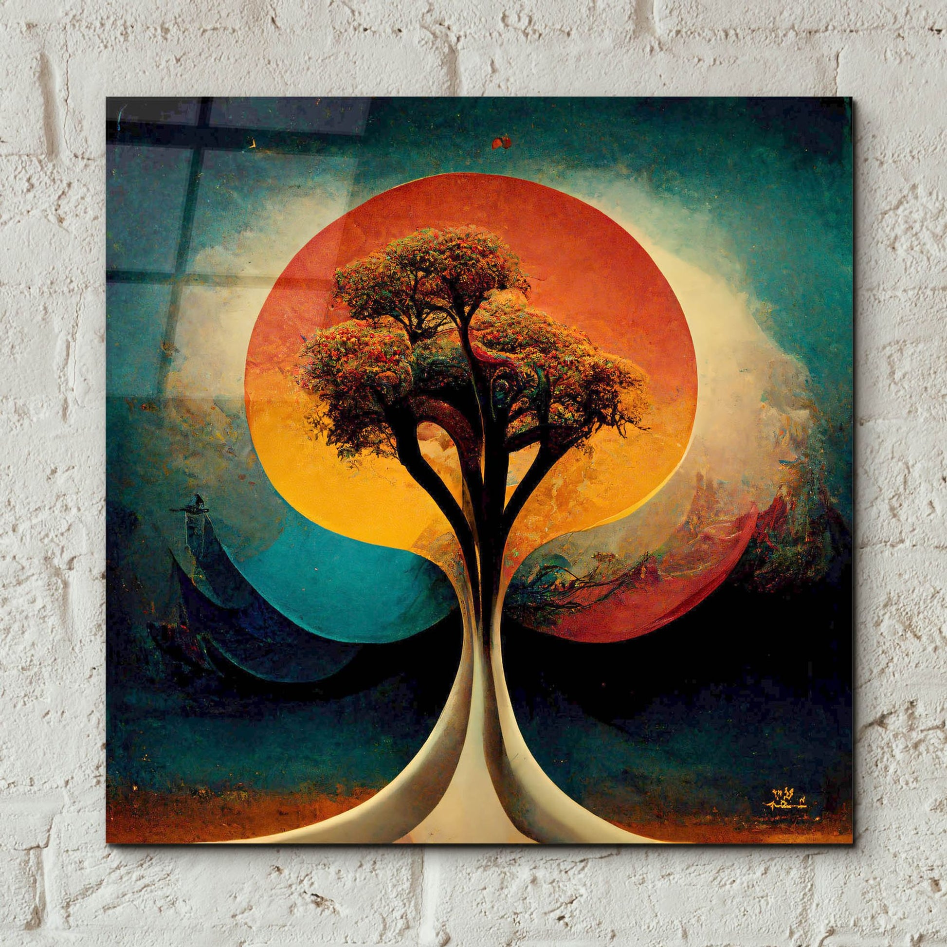 Epic Art 'Tree Of Life 28' by Ray Heere, Acrylic Glass Wall Art,12x12