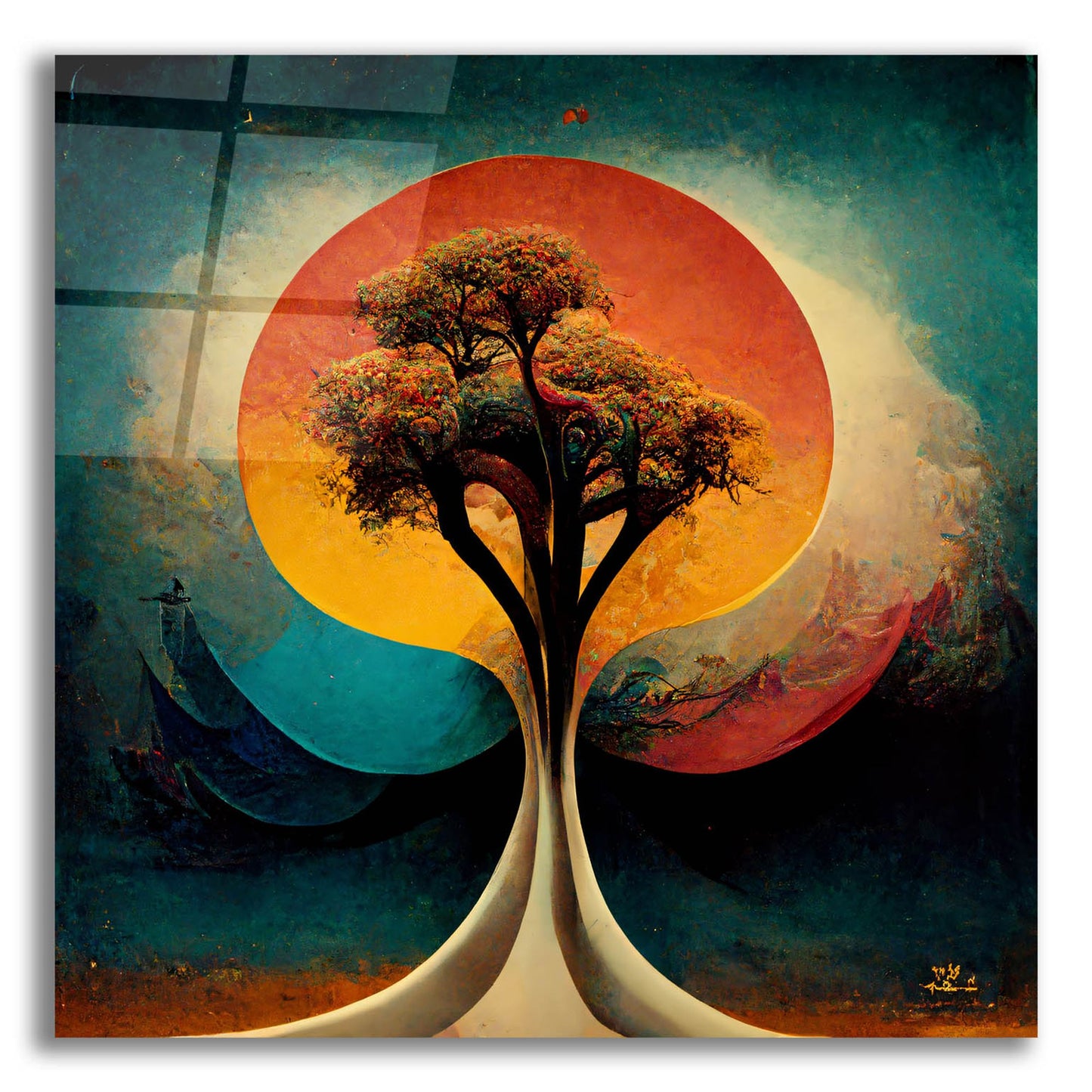 Epic Art 'Tree Of Life 28' by Ray Heere, Acrylic Glass Wall Art,12x12