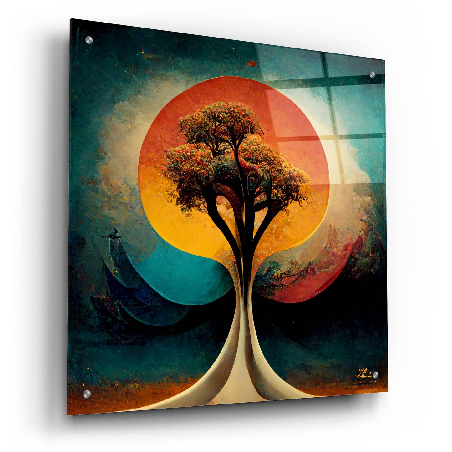 Epic Art 'Tree Of Life 28' by Ray Heere, Acrylic Glass Wall Art,24x24