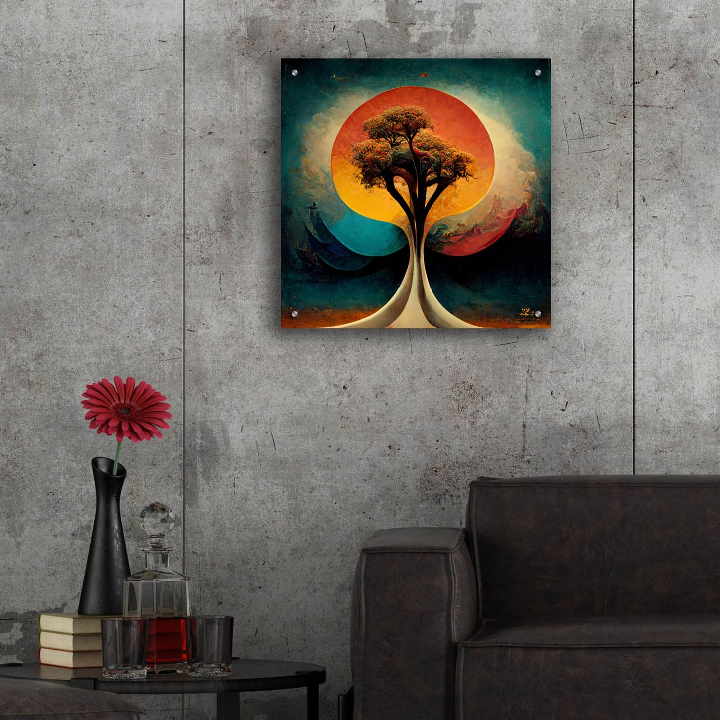 Epic Art 'Tree Of Life 28' by Ray Heere, Acrylic Glass Wall Art,24x24