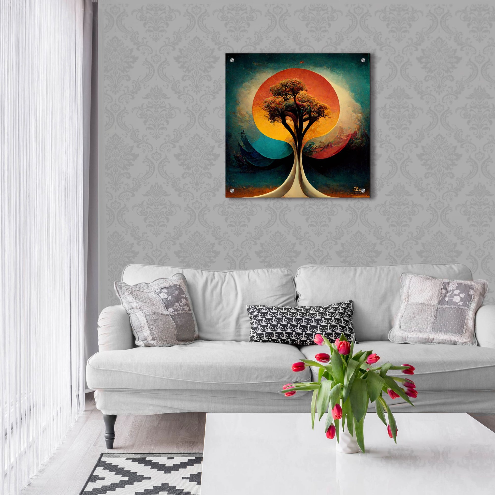 Epic Art 'Tree Of Life 28' by Ray Heere, Acrylic Glass Wall Art,24x24