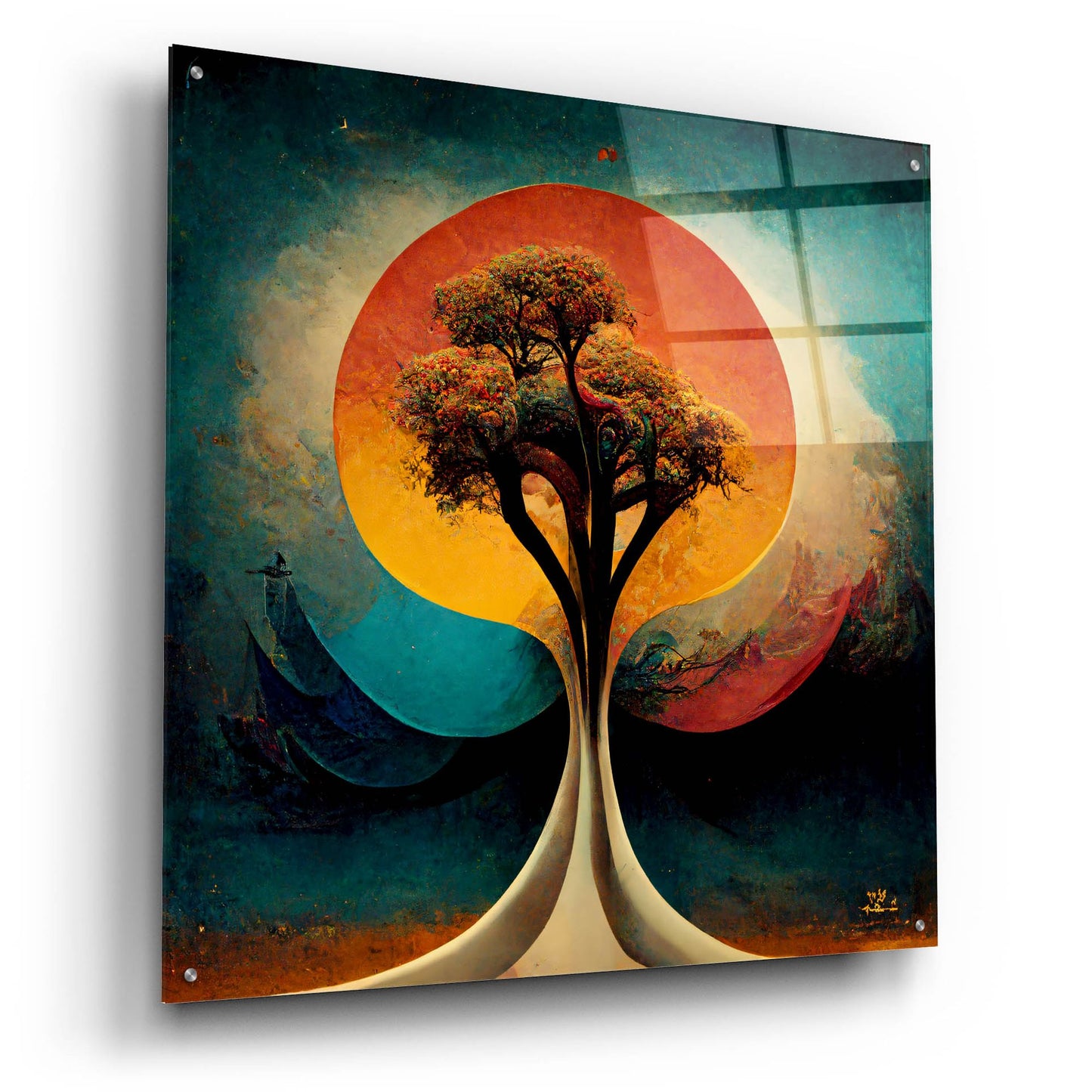 Epic Art 'Tree Of Life 28' by Ray Heere, Acrylic Glass Wall Art,36x36