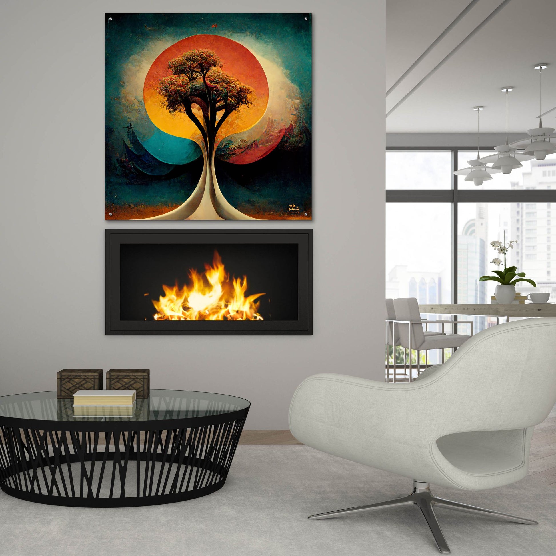 Epic Art 'Tree Of Life 28' by Ray Heere, Acrylic Glass Wall Art,36x36