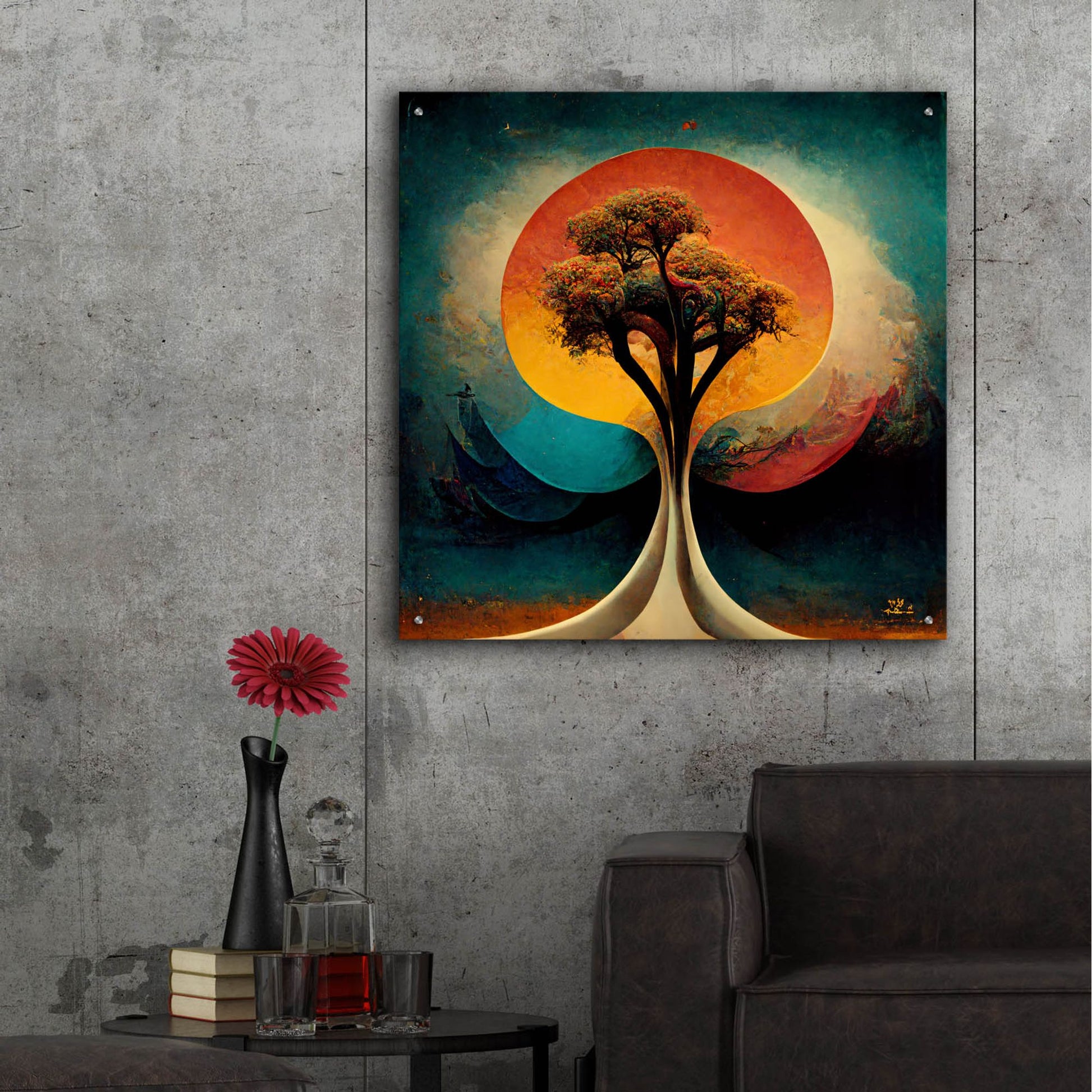 Epic Art 'Tree Of Life 28' by Ray Heere, Acrylic Glass Wall Art,36x36