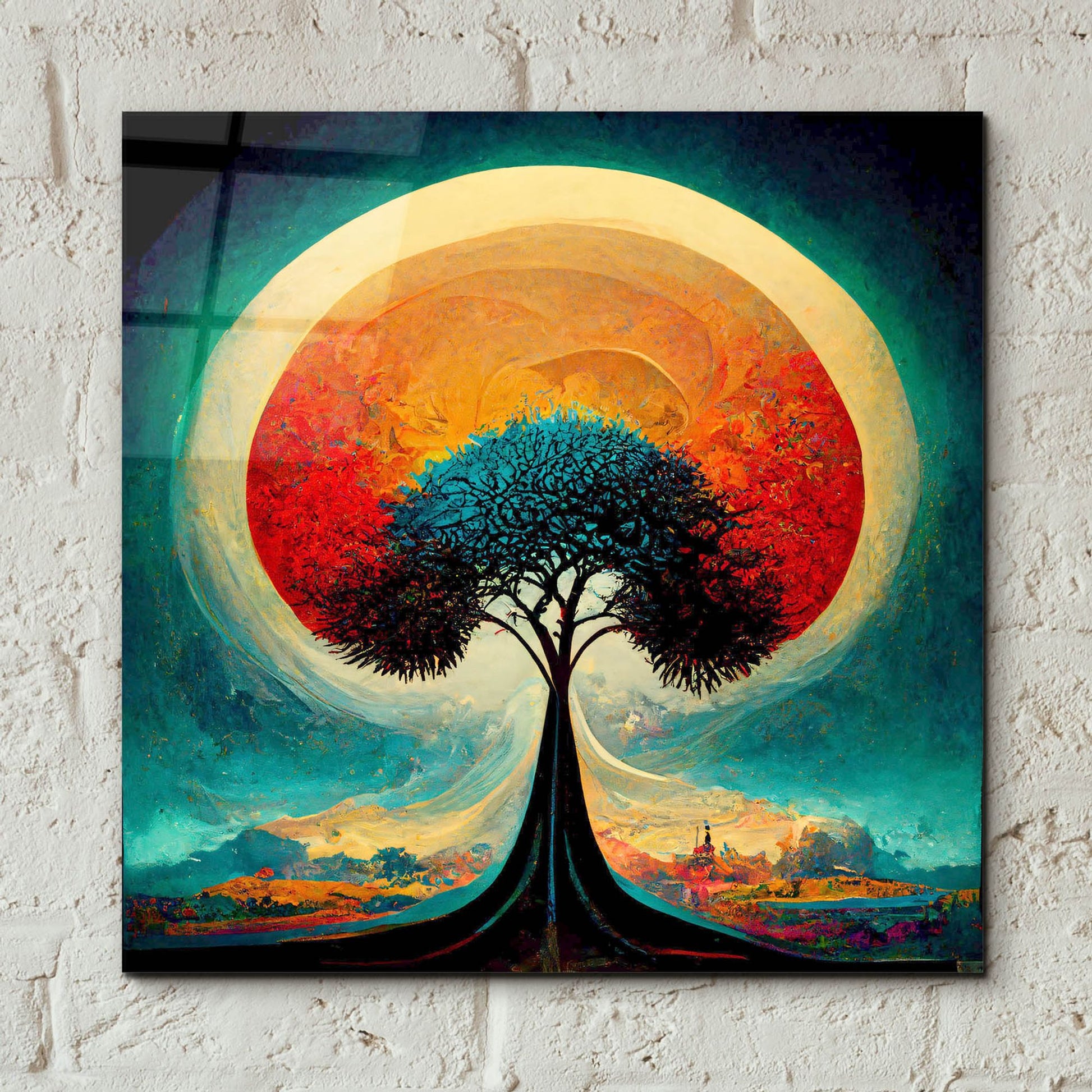 Epic Art 'Tree Of Life 29' by Ray Heere, Acrylic Glass Wall Art,12x12