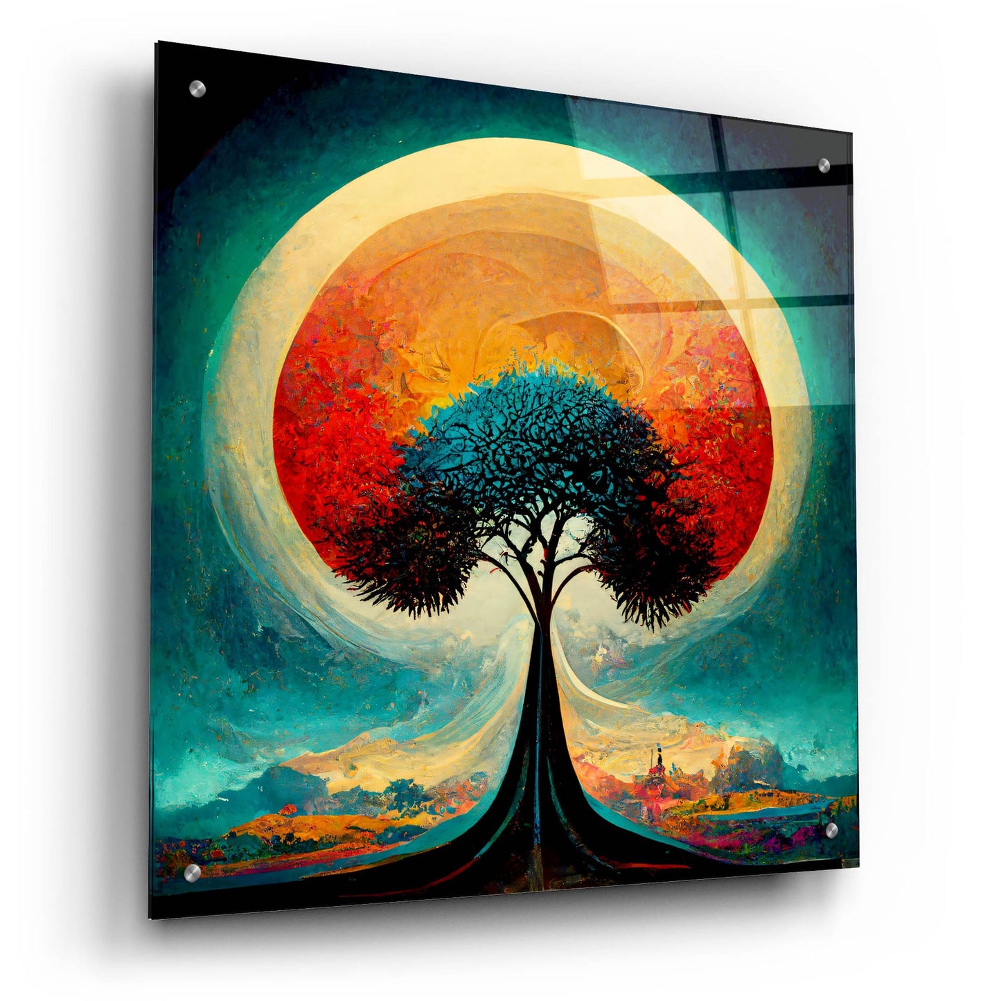 Epic Art 'Tree Of Life 29' by Ray Heere, Acrylic Glass Wall Art,24x24