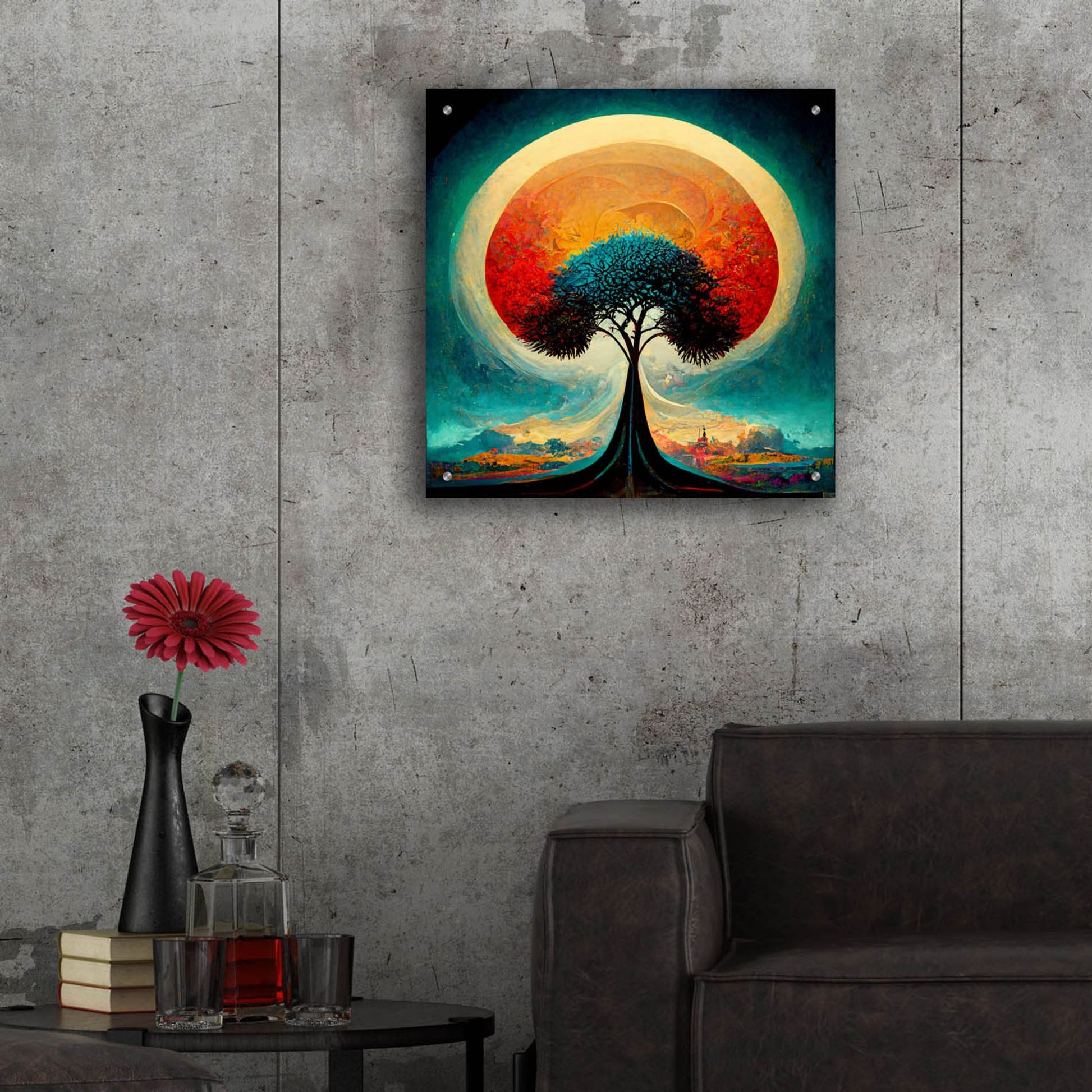 Epic Art 'Tree Of Life 29' by Ray Heere, Acrylic Glass Wall Art,24x24