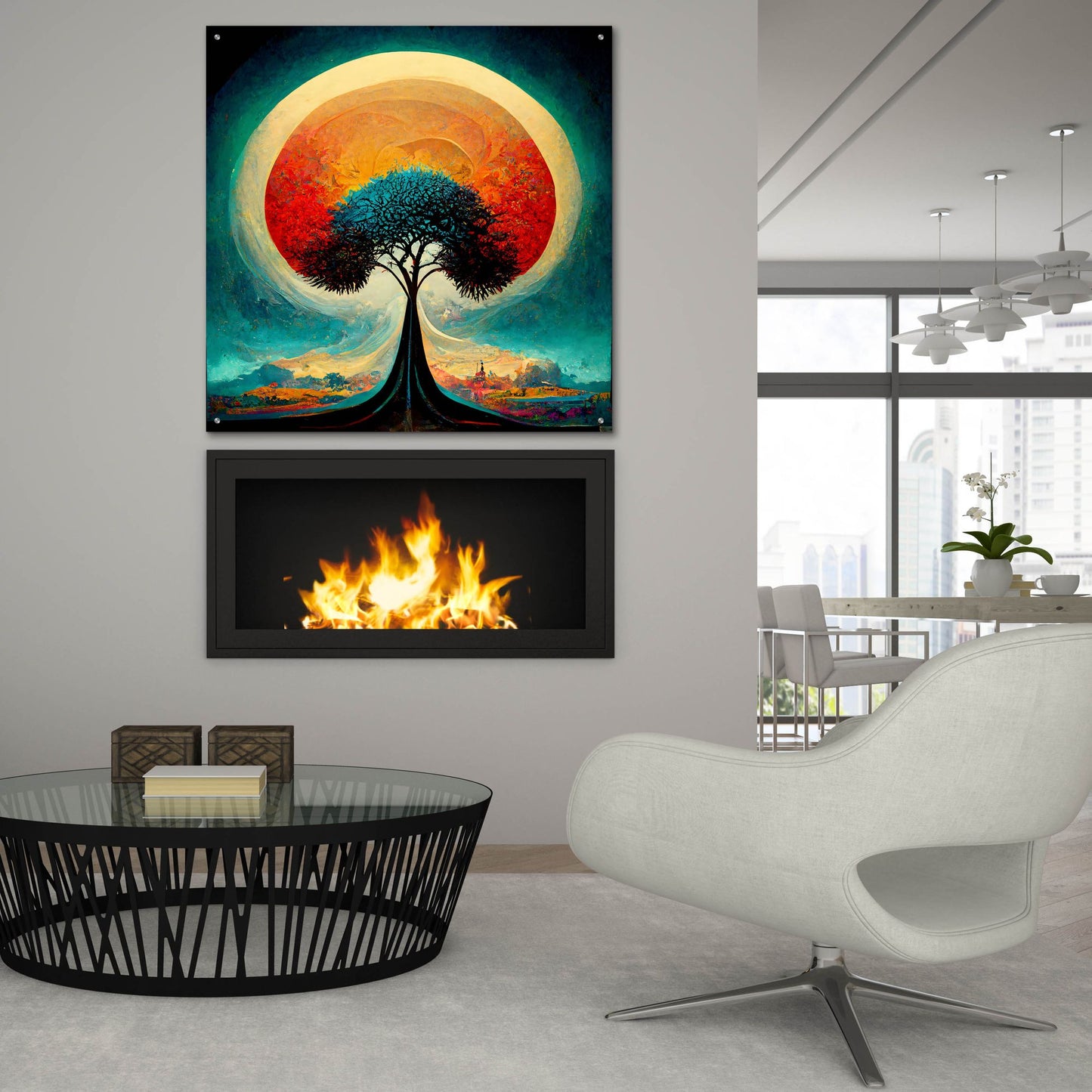 Epic Art 'Tree Of Life 29' by Ray Heere, Acrylic Glass Wall Art,36x36