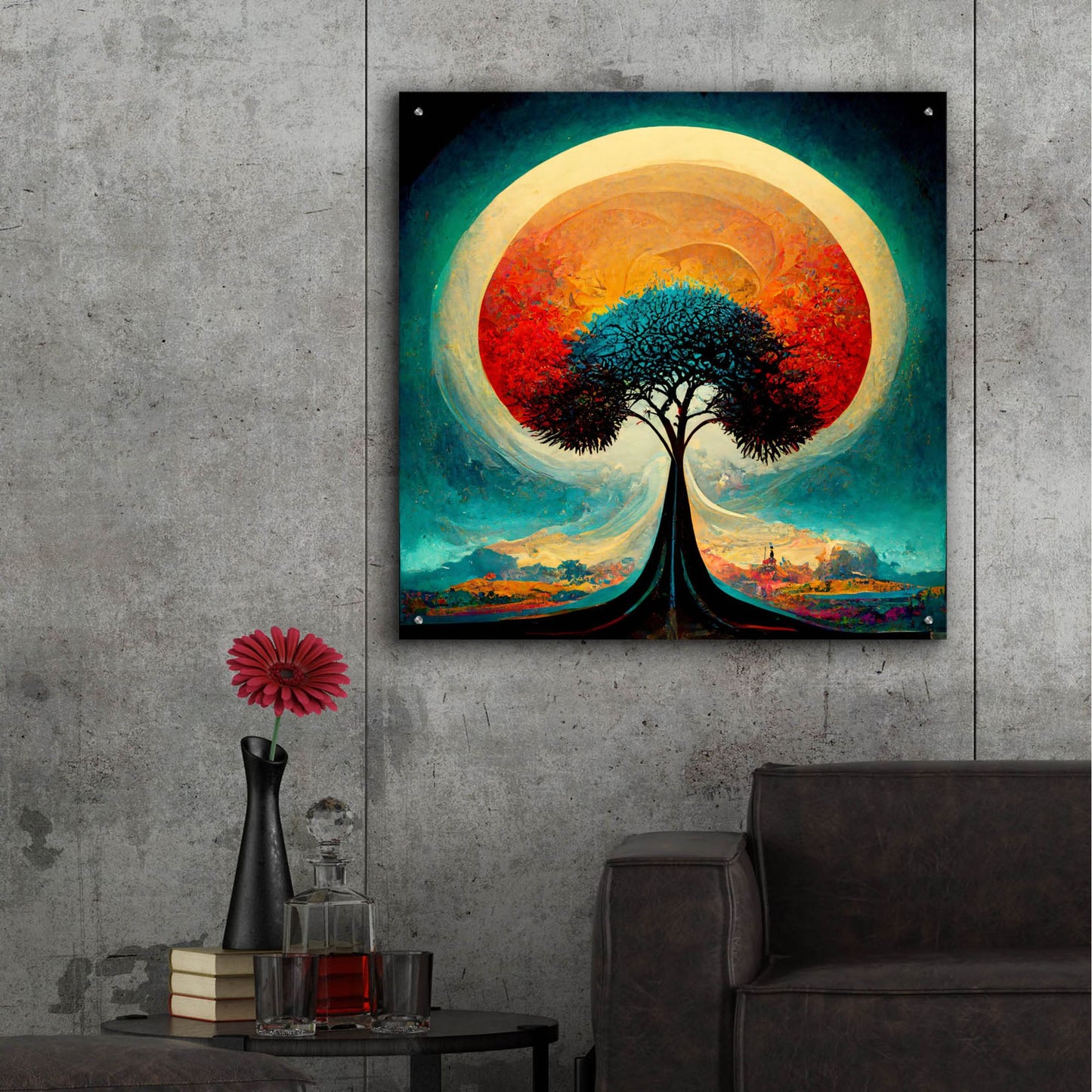 Epic Art 'Tree Of Life 29' by Ray Heere, Acrylic Glass Wall Art,36x36