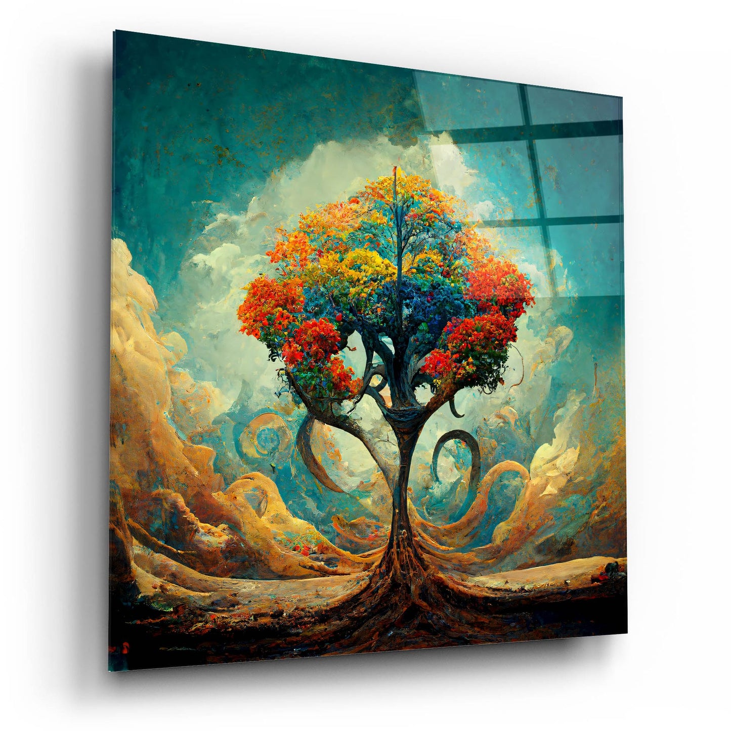 Epic Art 'Tree Of Life 30' by Ray Heere, Acrylic Glass Wall Art,12x12