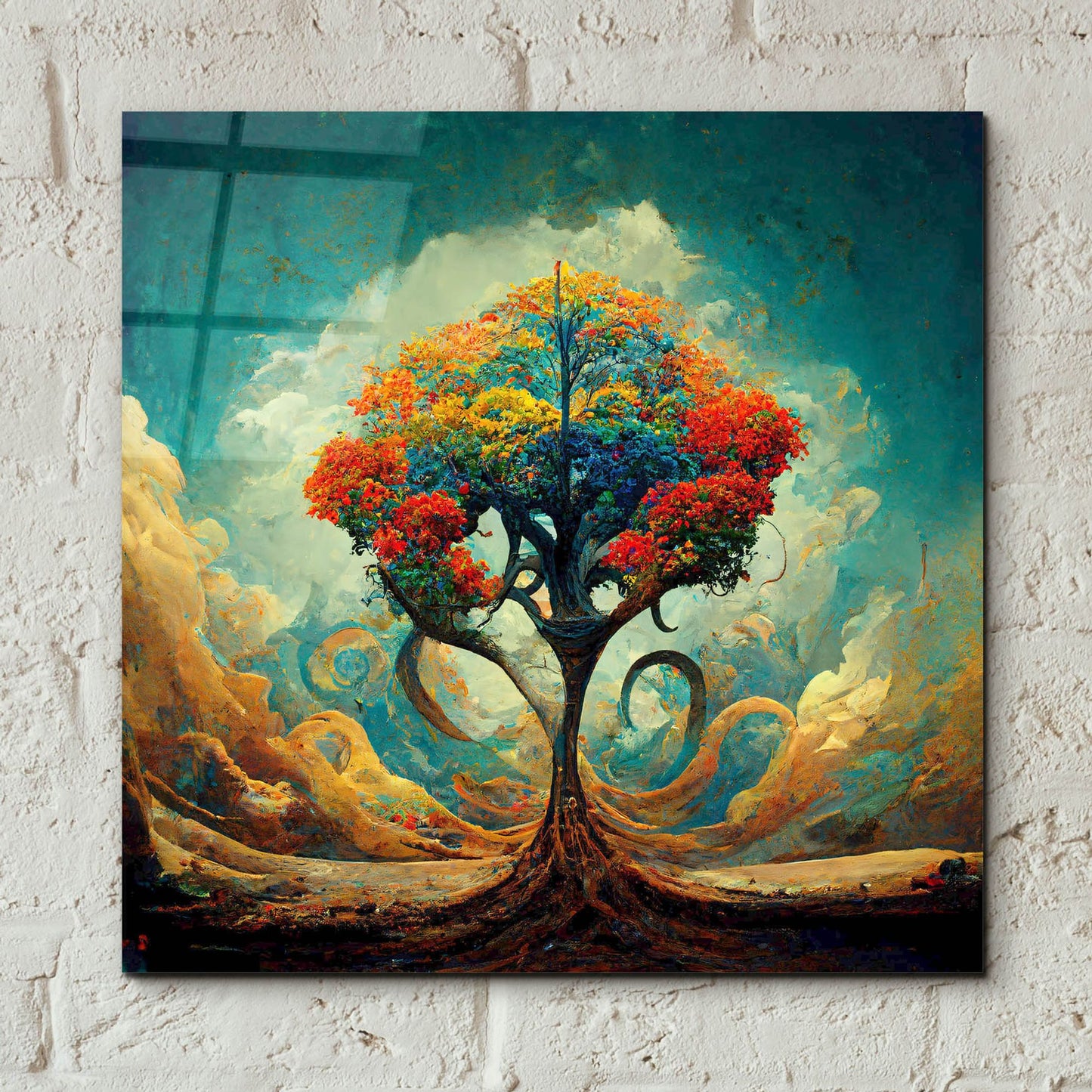 Epic Art 'Tree Of Life 30' by Ray Heere, Acrylic Glass Wall Art,12x12