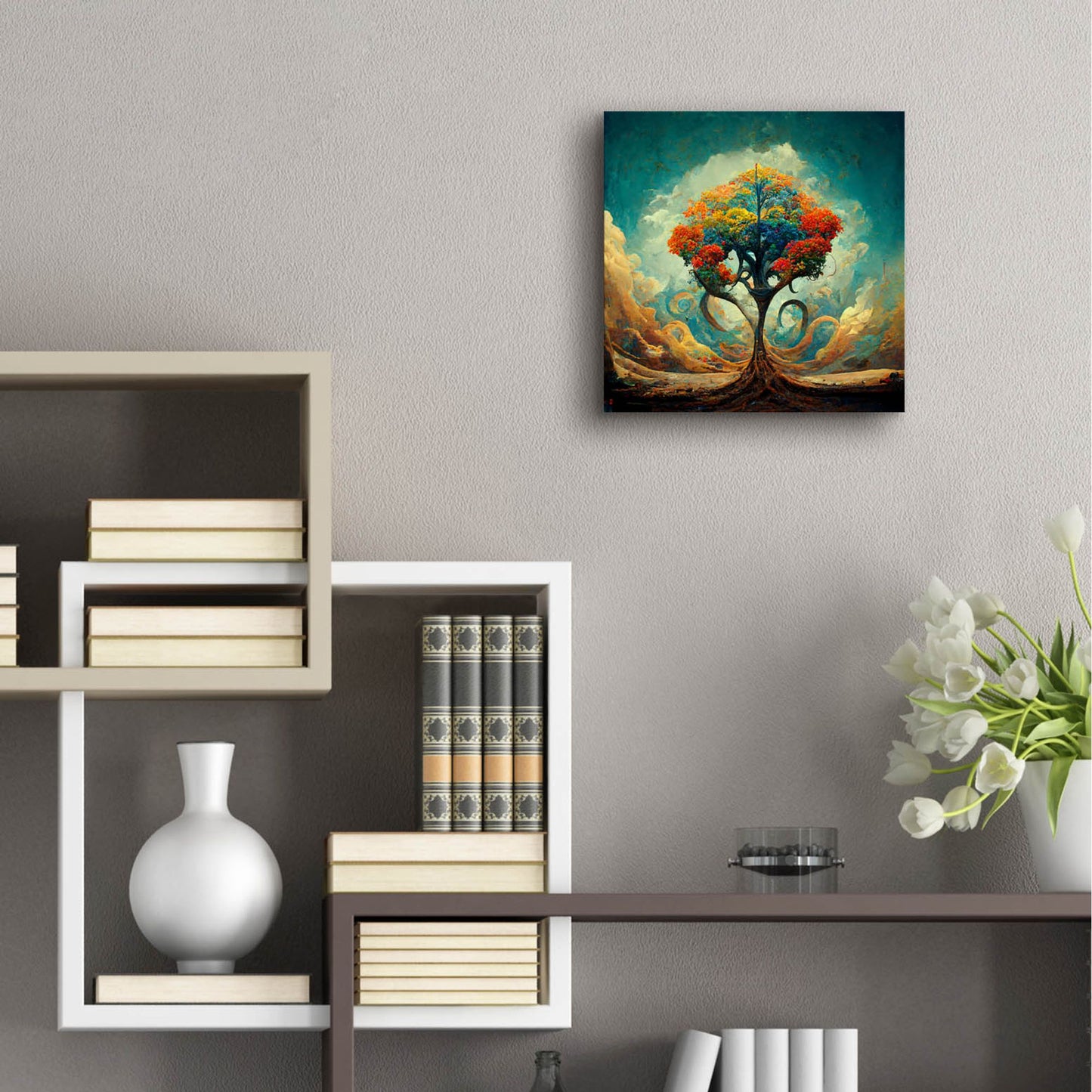 Epic Art 'Tree Of Life 30' by Ray Heere, Acrylic Glass Wall Art,12x12