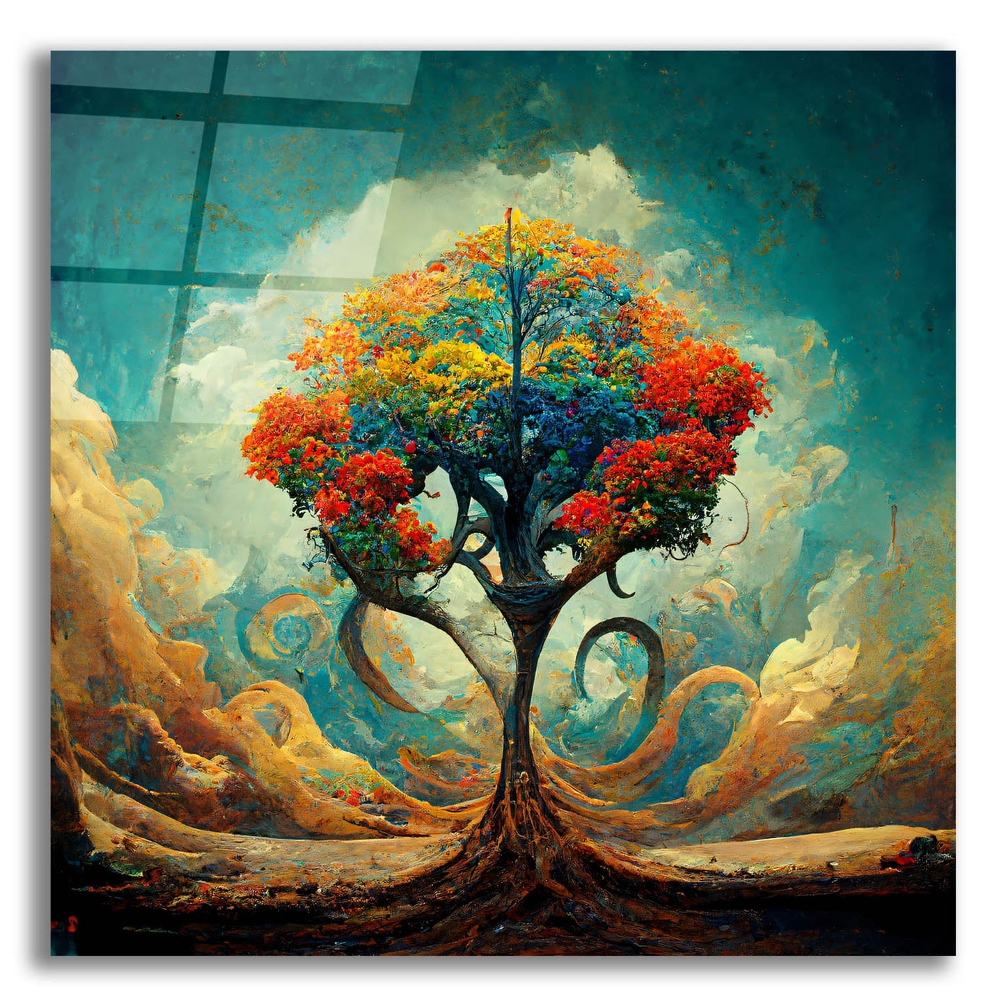 Epic Art 'Tree Of Life 30' by Ray Heere, Acrylic Glass Wall Art,12x12