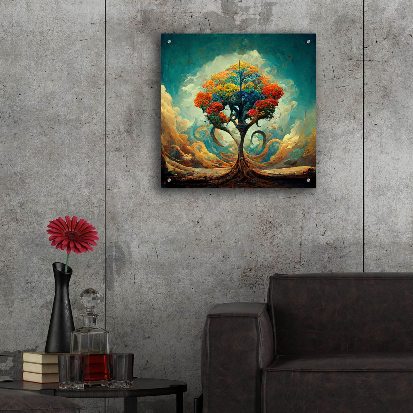 Epic Art 'Tree Of Life 30' by Ray Heere, Acrylic Glass Wall Art,24x24