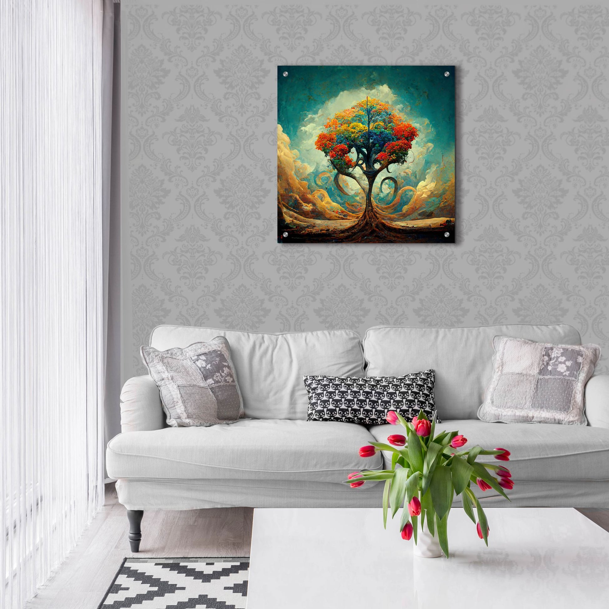 Epic Art 'Tree Of Life 30' by Ray Heere, Acrylic Glass Wall Art,24x24