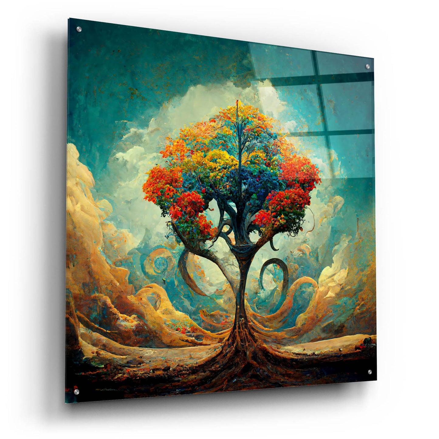 Epic Art 'Tree Of Life 30' by Ray Heere, Acrylic Glass Wall Art,36x36