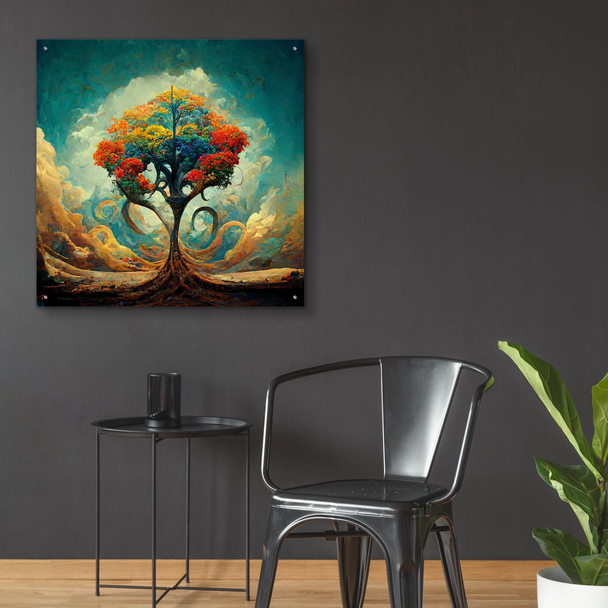 Epic Art 'Tree Of Life 30' by Ray Heere, Acrylic Glass Wall Art,36x36