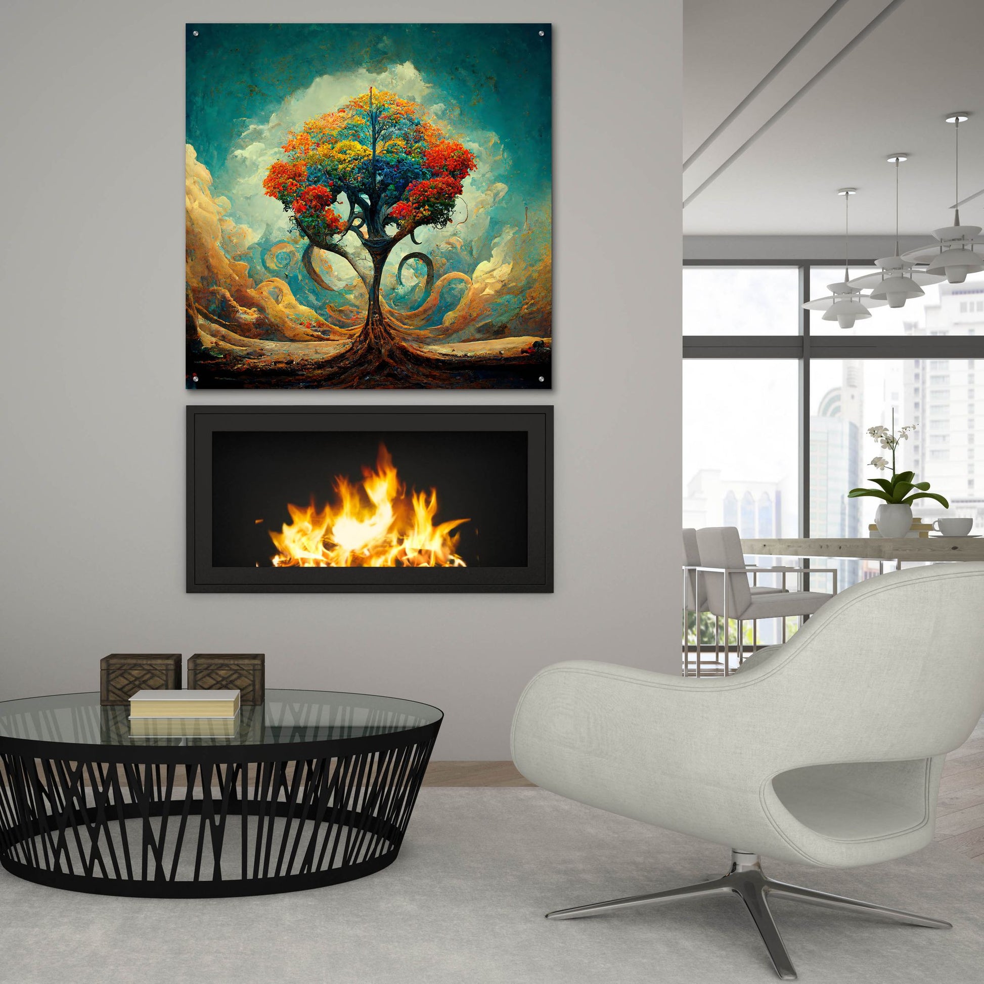 Epic Art 'Tree Of Life 30' by Ray Heere, Acrylic Glass Wall Art,36x36