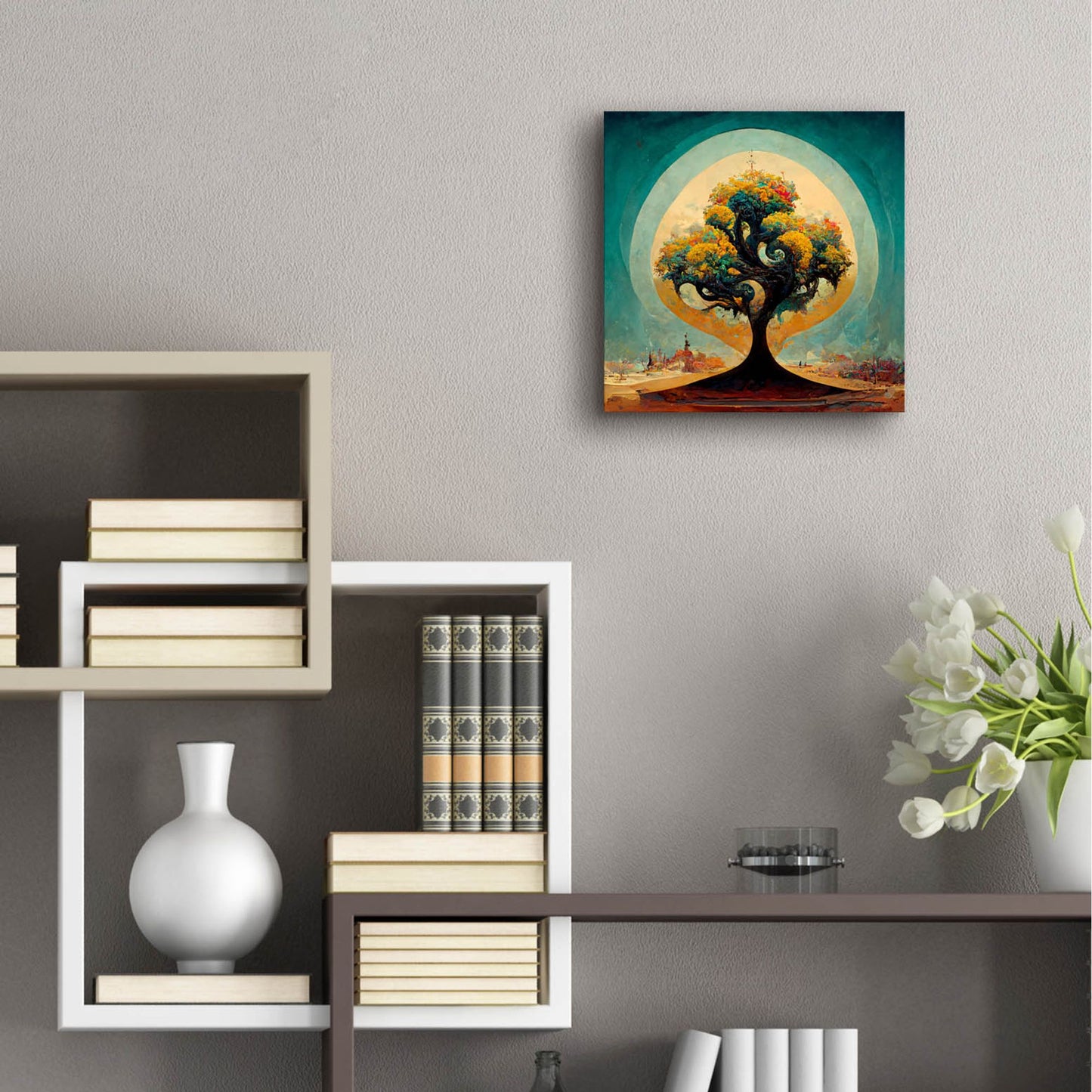 Epic Art 'Tree Of Life 31' by Ray Heere, Acrylic Glass Wall Art,12x12
