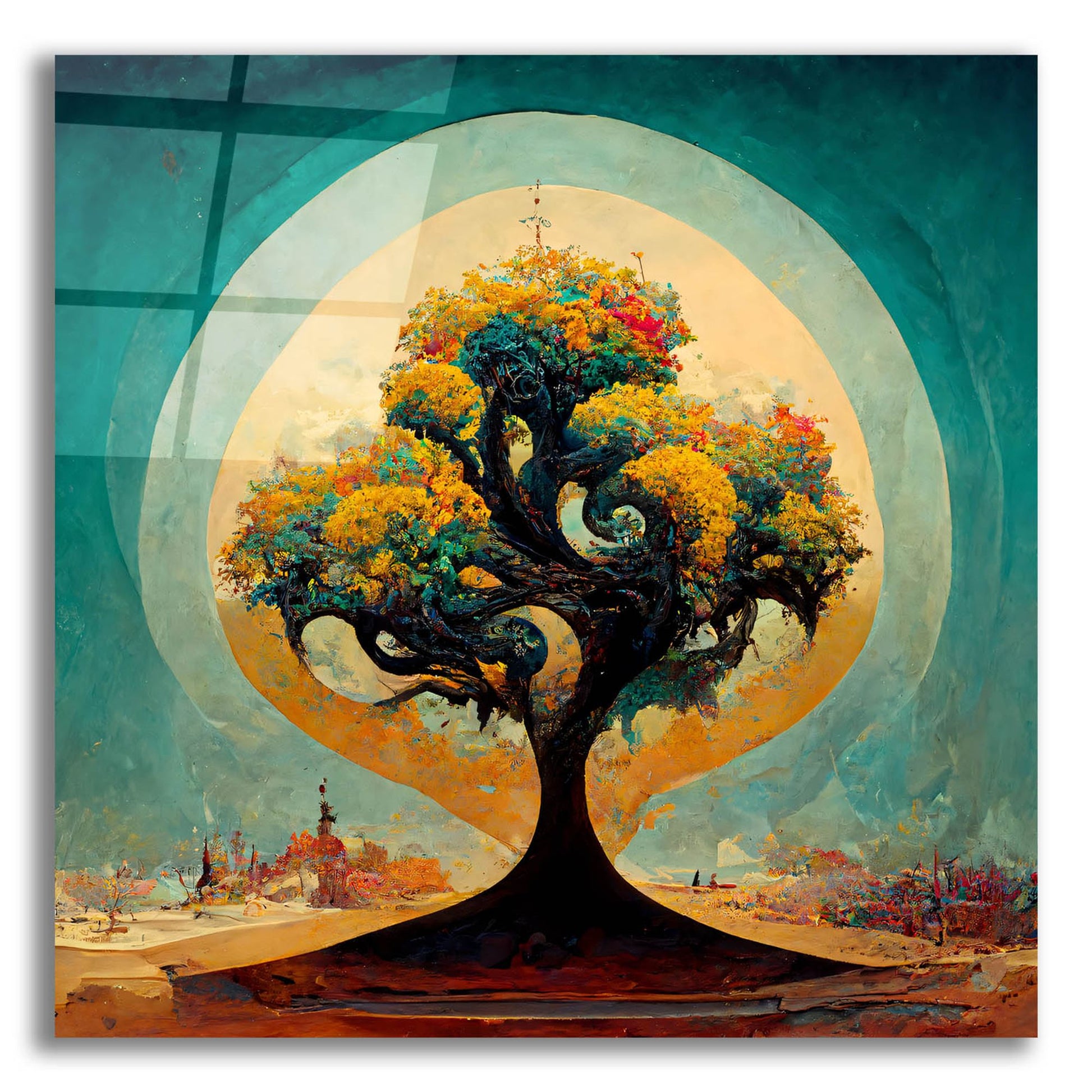 Epic Art 'Tree Of Life 31' by Ray Heere, Acrylic Glass Wall Art,12x12