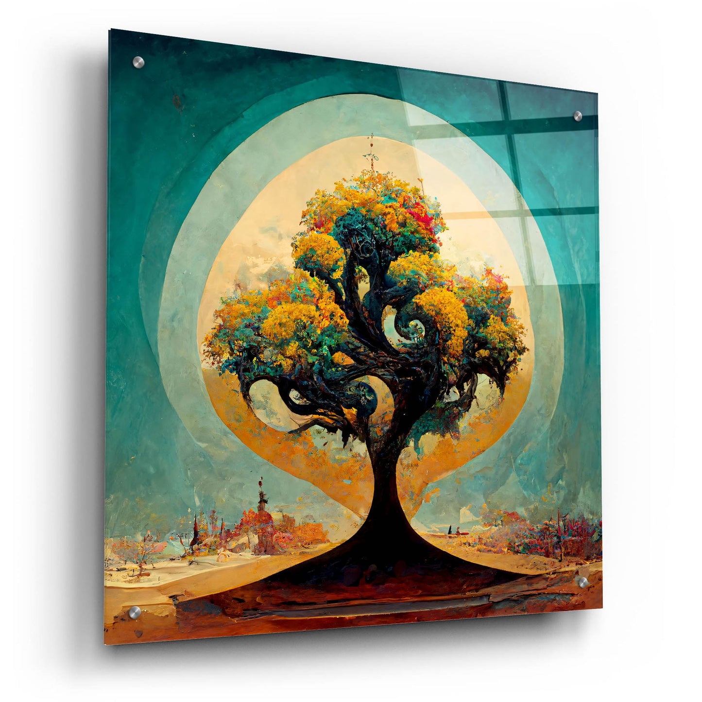 Epic Art 'Tree Of Life 31' by Ray Heere, Acrylic Glass Wall Art,24x24