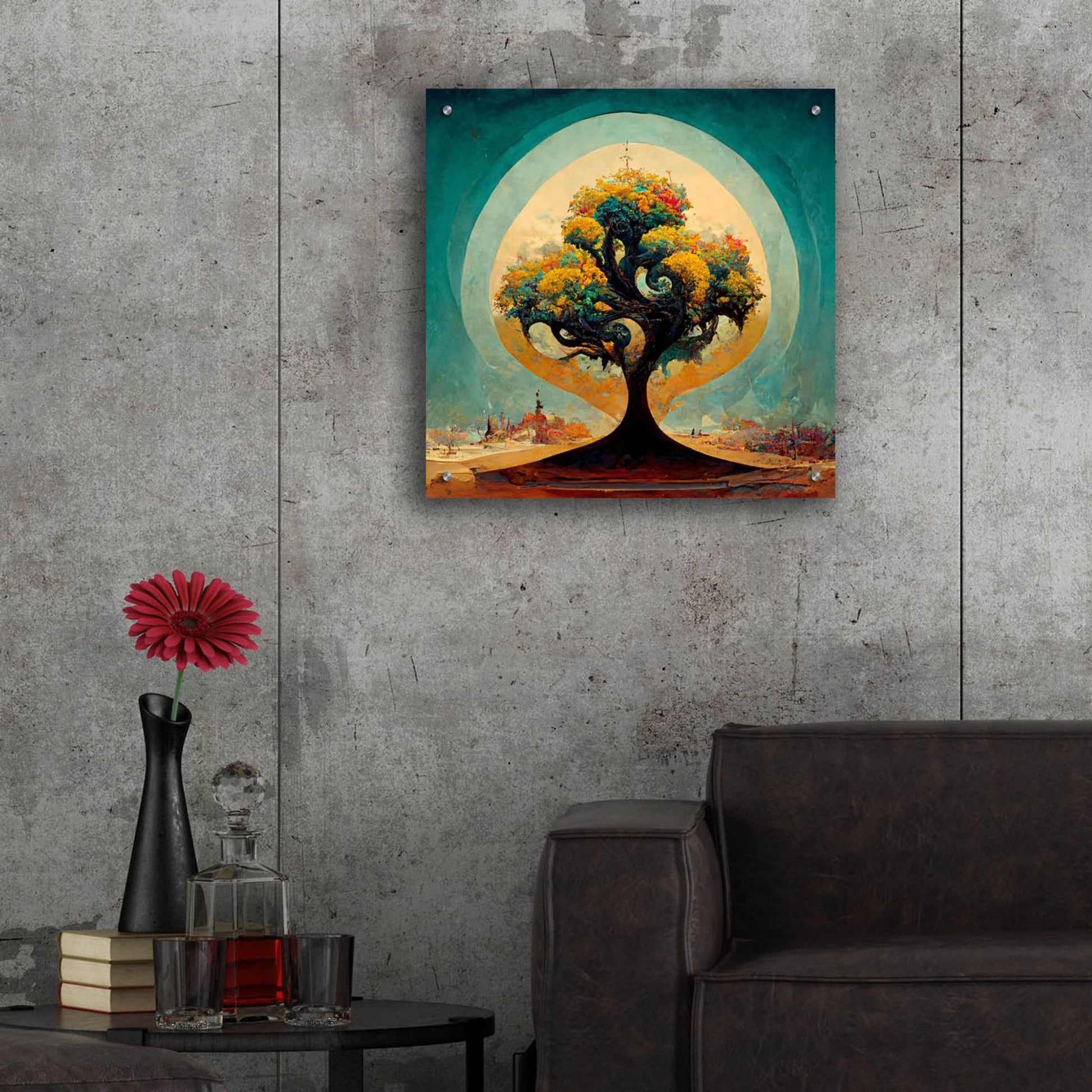 Epic Art 'Tree Of Life 31' by Ray Heere, Acrylic Glass Wall Art,24x24