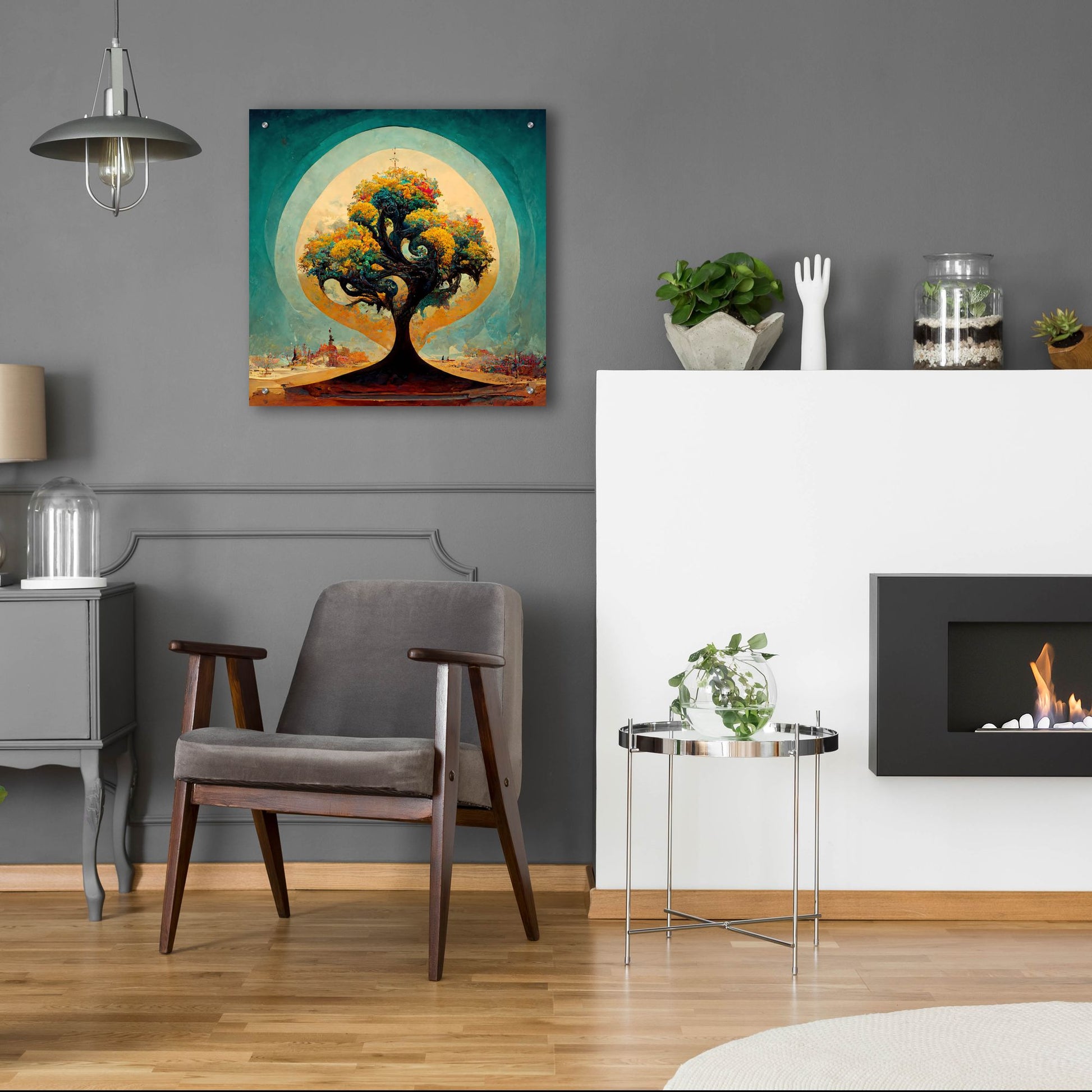 Epic Art 'Tree Of Life 31' by Ray Heere, Acrylic Glass Wall Art,24x24