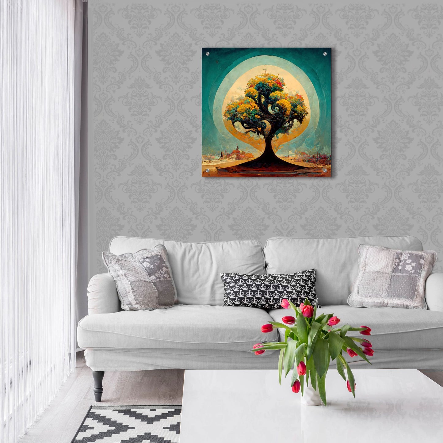 Epic Art 'Tree Of Life 31' by Ray Heere, Acrylic Glass Wall Art,24x24