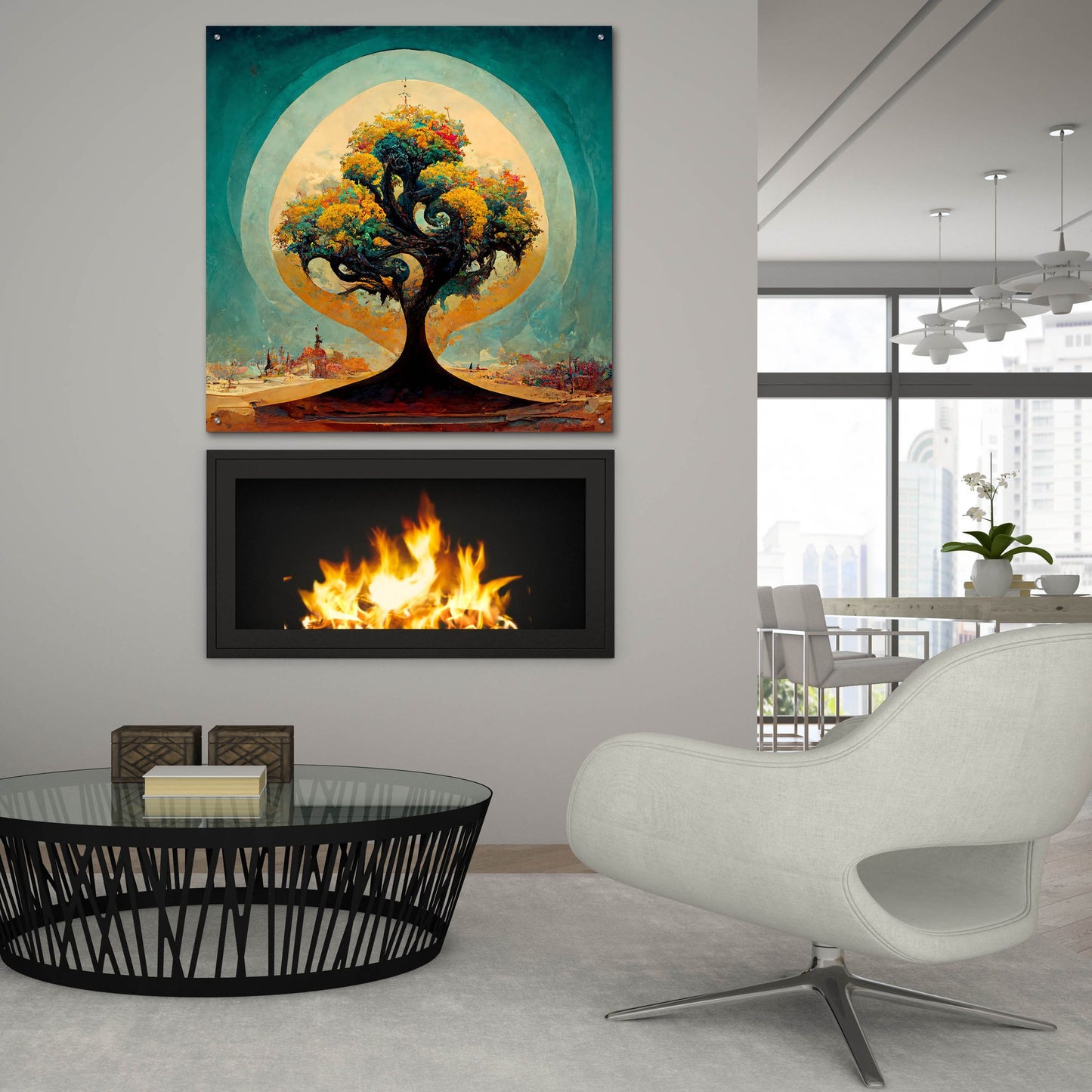 Epic Art 'Tree Of Life 31' by Ray Heere, Acrylic Glass Wall Art,36x36