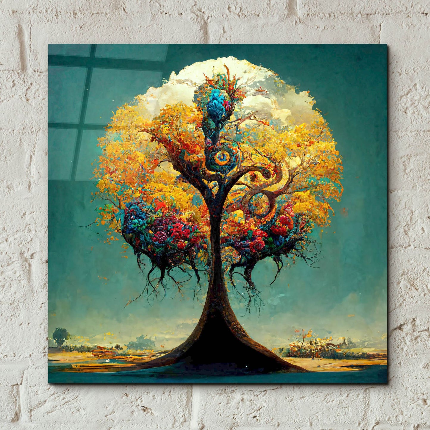 Epic Art 'Tree Of Life 32' by Ray Heere, Acrylic Glass Wall Art,12x12