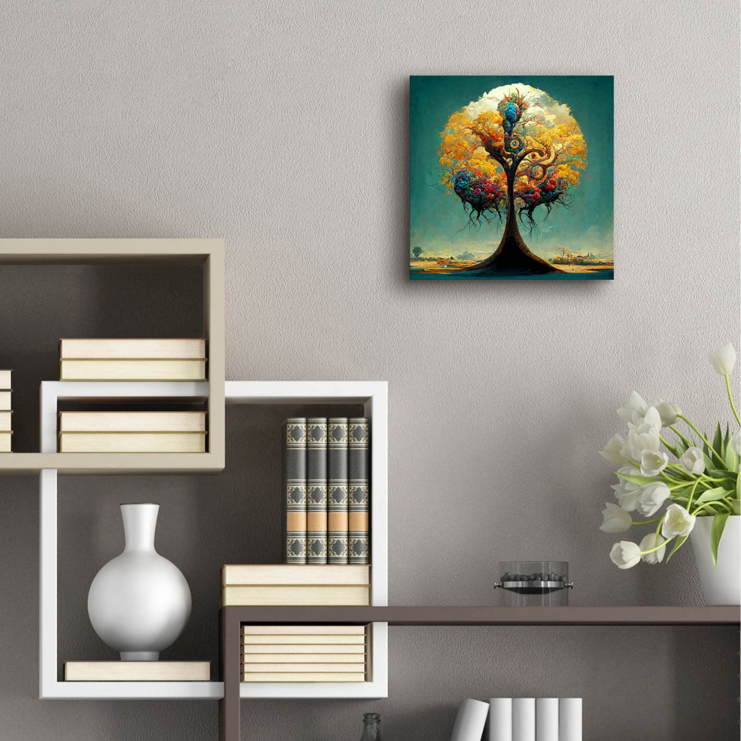 Epic Art 'Tree Of Life 32' by Ray Heere, Acrylic Glass Wall Art,12x12