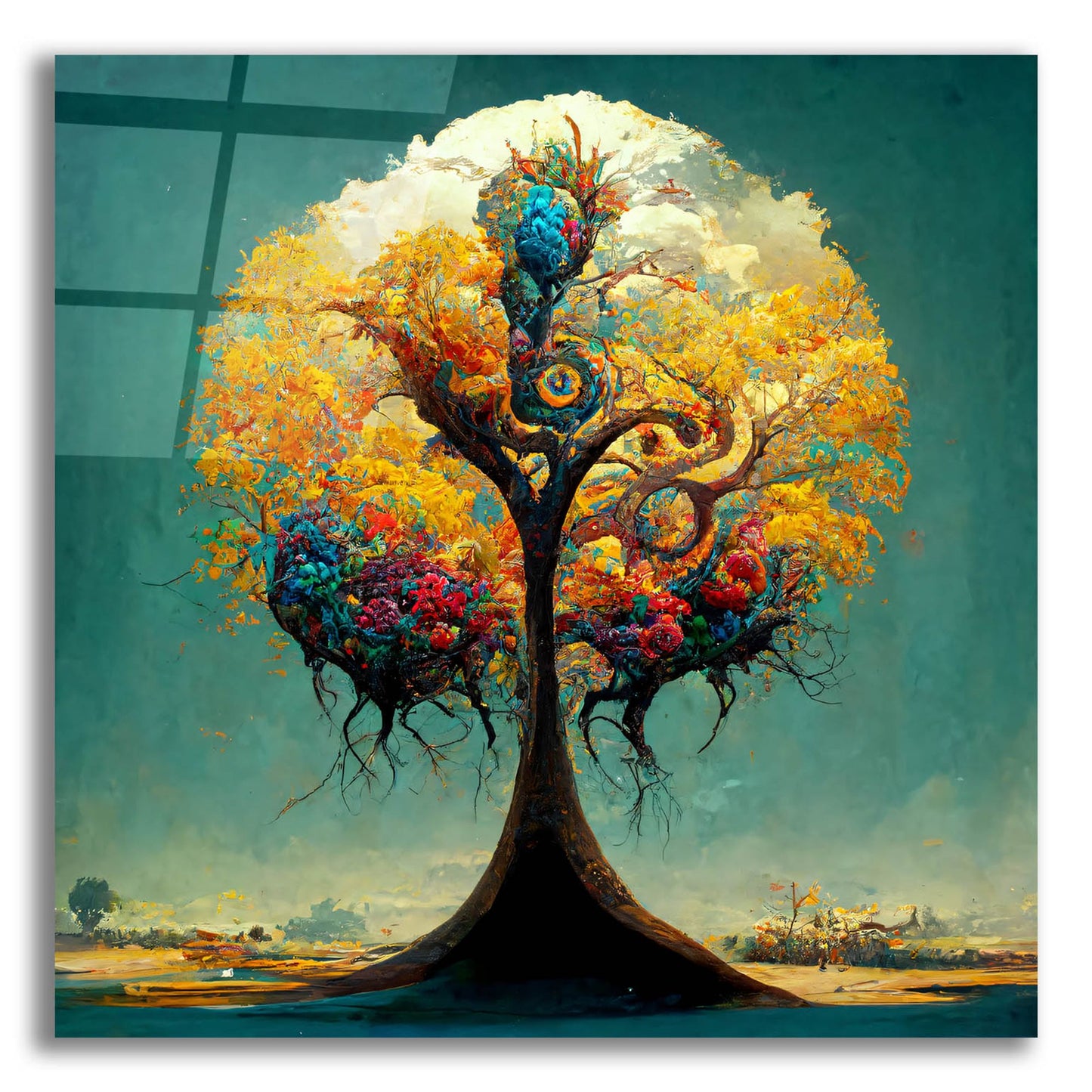 Epic Art 'Tree Of Life 32' by Ray Heere, Acrylic Glass Wall Art,12x12