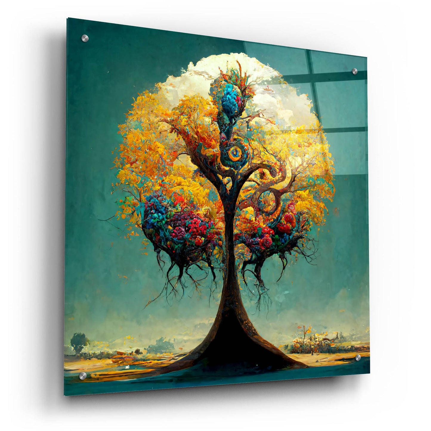 Epic Art 'Tree Of Life 32' by Ray Heere, Acrylic Glass Wall Art,24x24