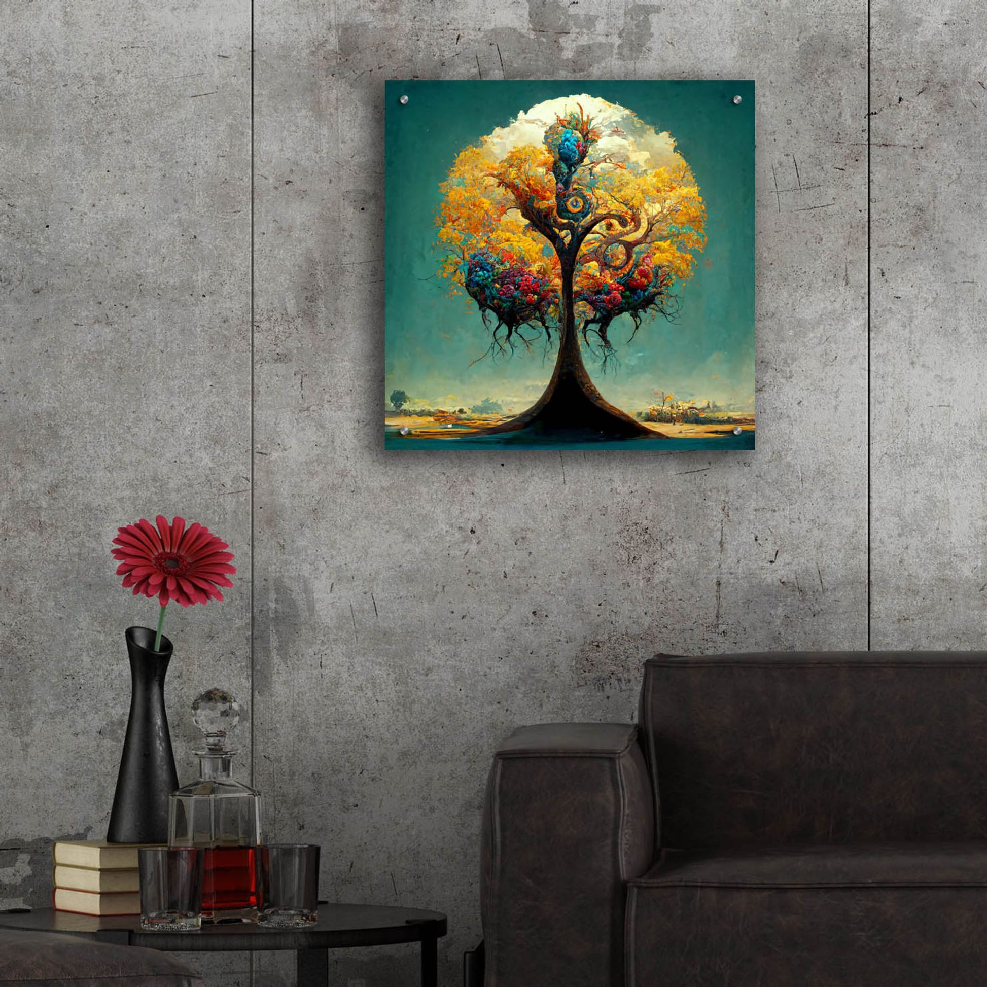 Epic Art 'Tree Of Life 32' by Ray Heere, Acrylic Glass Wall Art,24x24