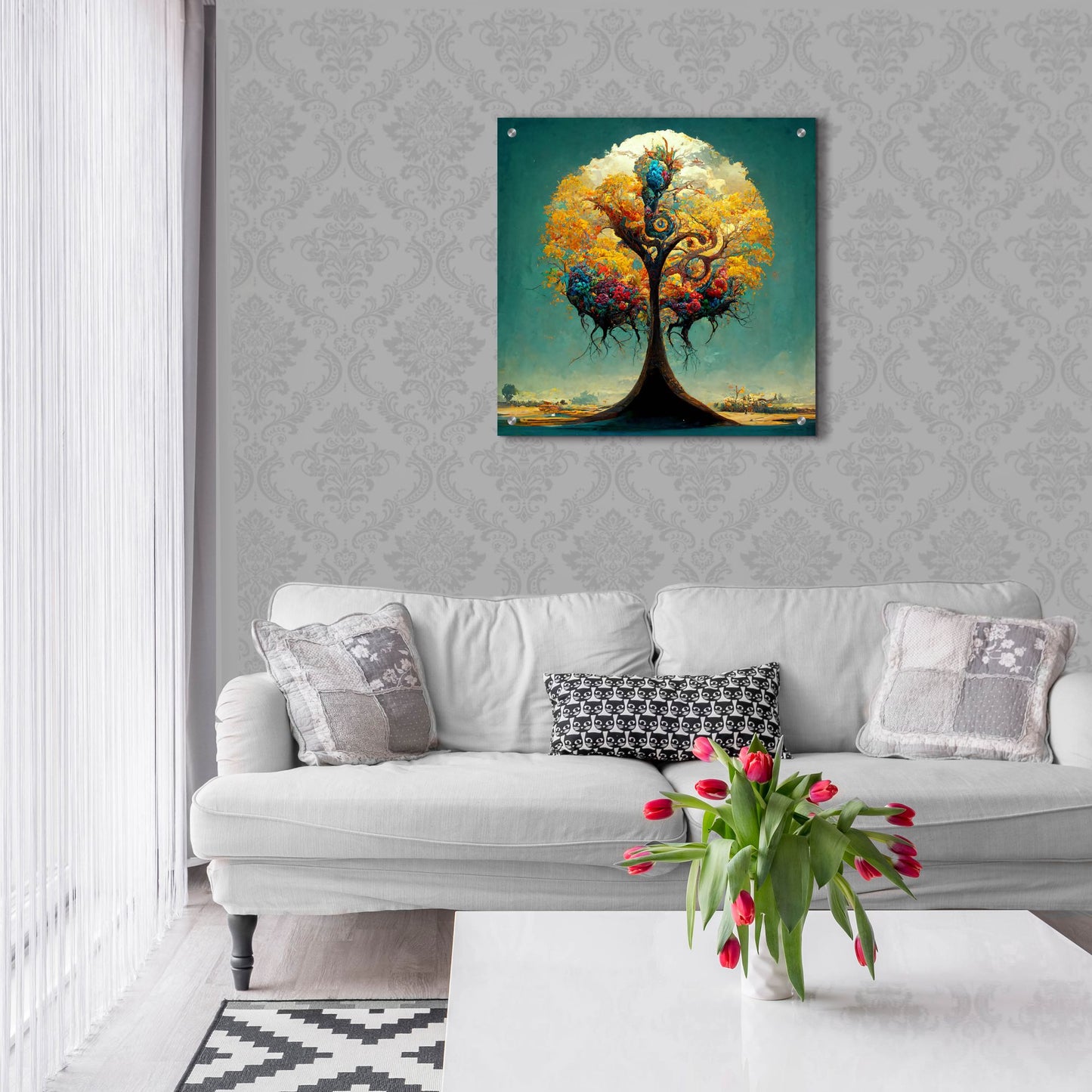 Epic Art 'Tree Of Life 32' by Ray Heere, Acrylic Glass Wall Art,24x24