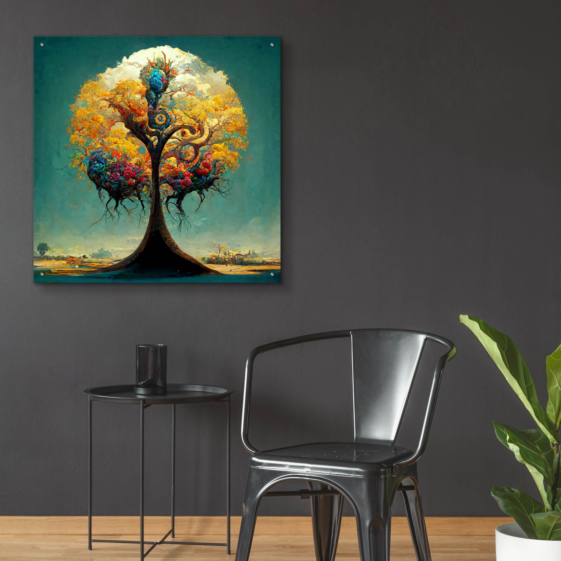 Epic Art 'Tree Of Life 32' by Ray Heere, Acrylic Glass Wall Art,36x36