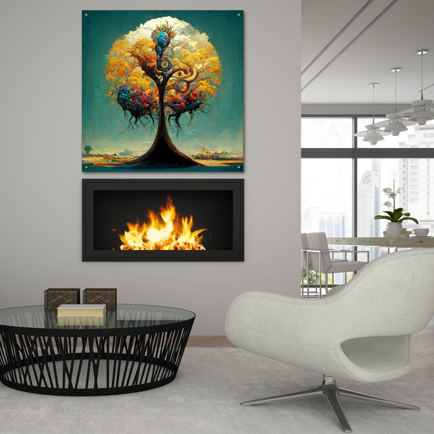 Epic Art 'Tree Of Life 32' by Ray Heere, Acrylic Glass Wall Art,36x36