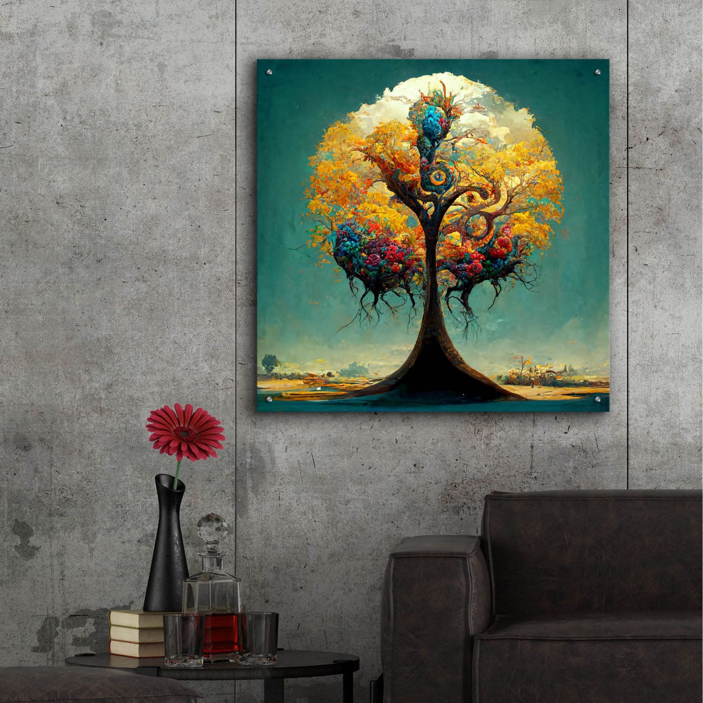 Epic Art 'Tree Of Life 32' by Ray Heere, Acrylic Glass Wall Art,36x36