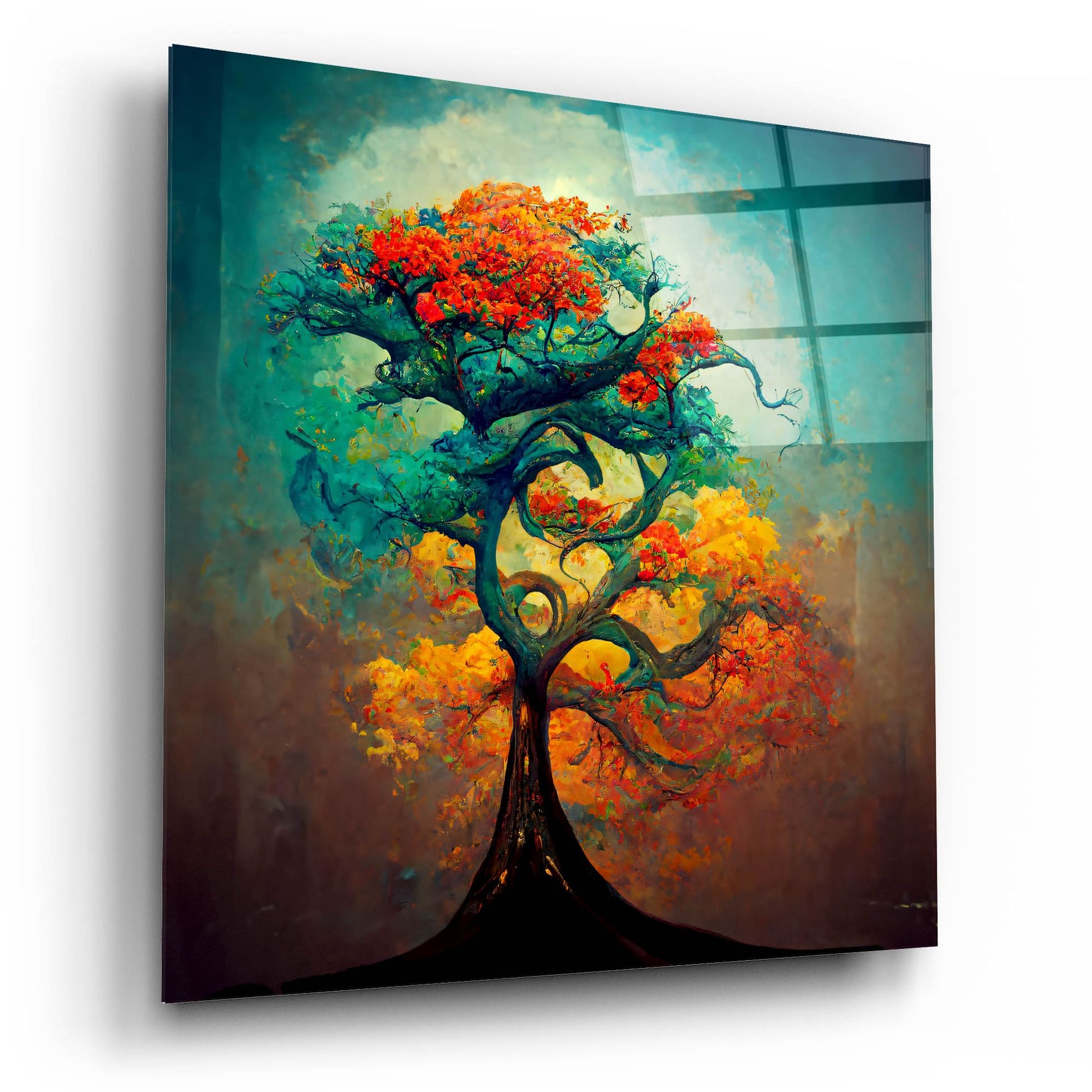 Epic Art 'Tree Of Life 33' by Ray Heere, Acrylic Glass Wall Art,12x12