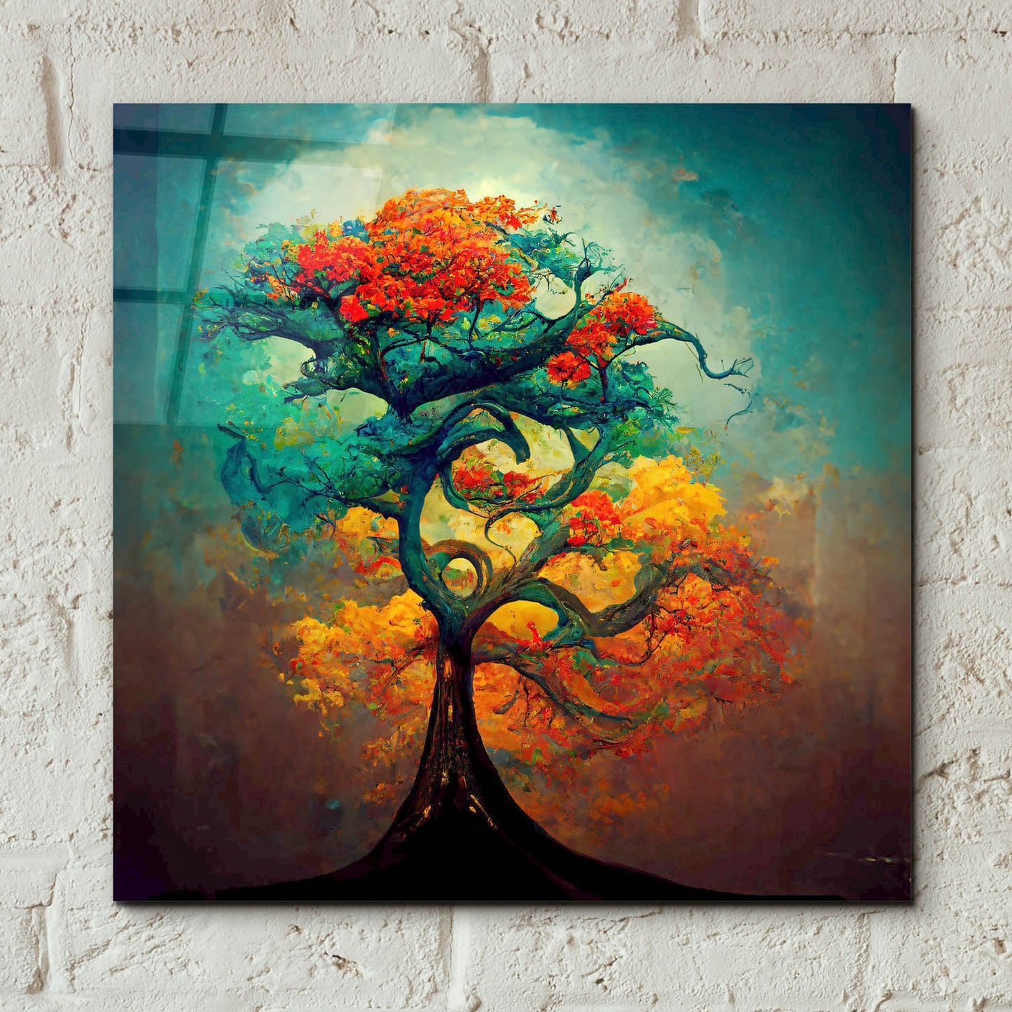 Epic Art 'Tree Of Life 33' by Ray Heere, Acrylic Glass Wall Art,12x12