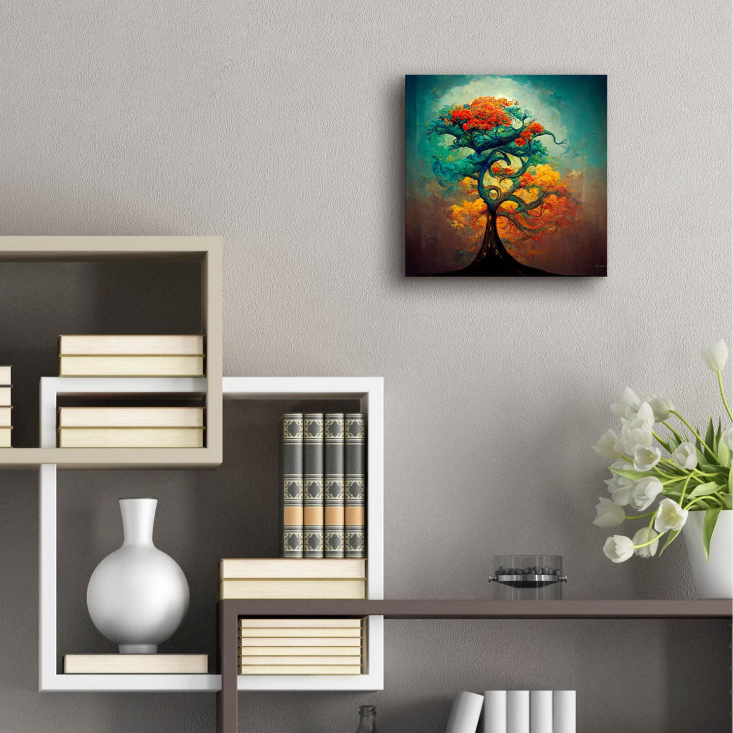 Epic Art 'Tree Of Life 33' by Ray Heere, Acrylic Glass Wall Art,12x12