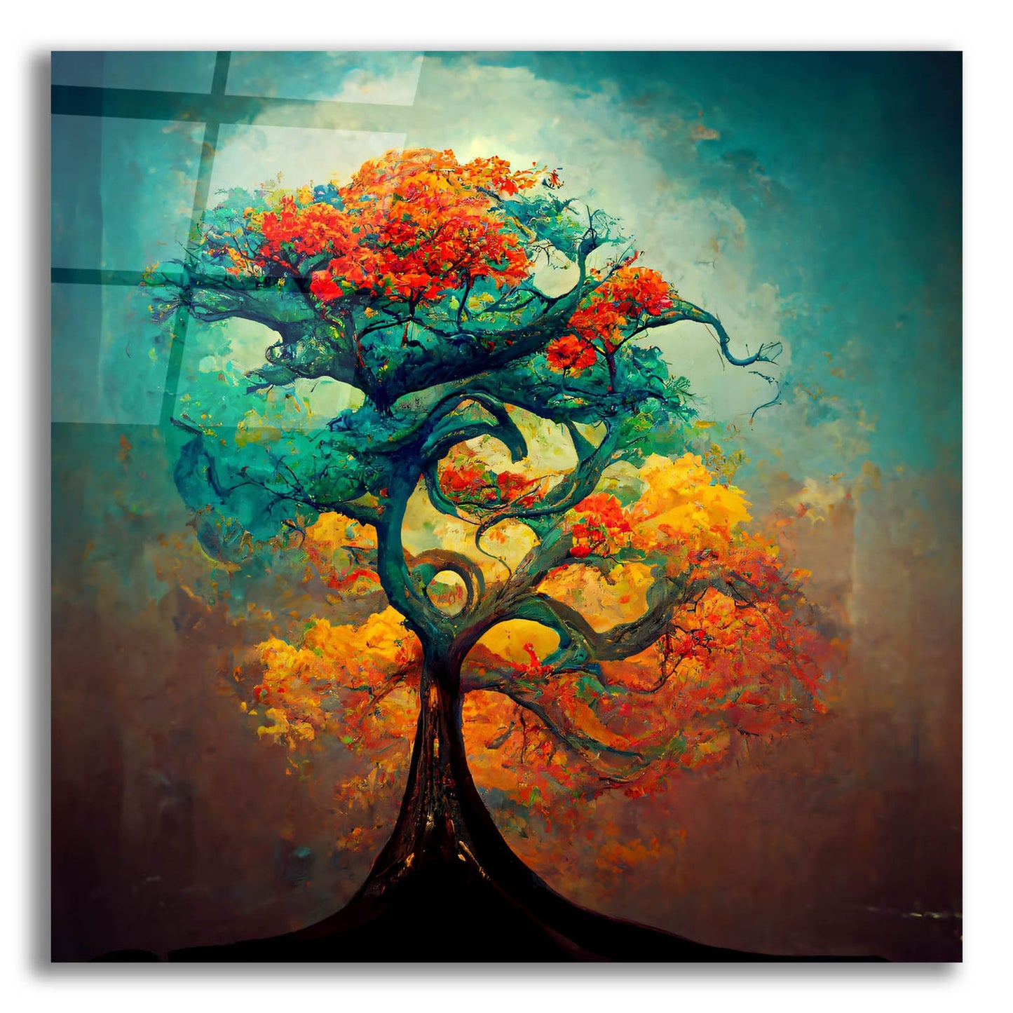 Epic Art 'Tree Of Life 33' by Ray Heere, Acrylic Glass Wall Art,12x12