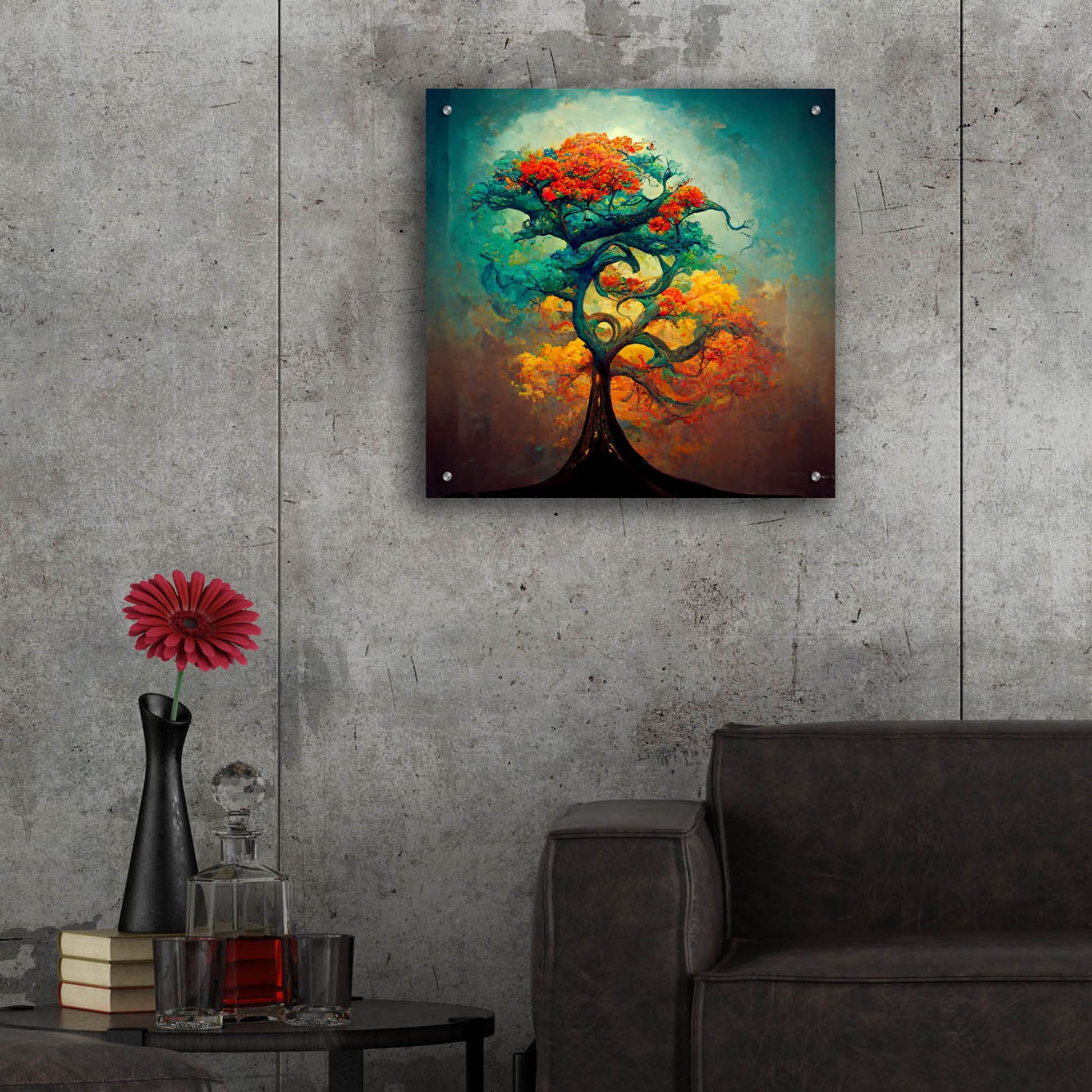 Epic Art 'Tree Of Life 33' by Ray Heere, Acrylic Glass Wall Art,24x24