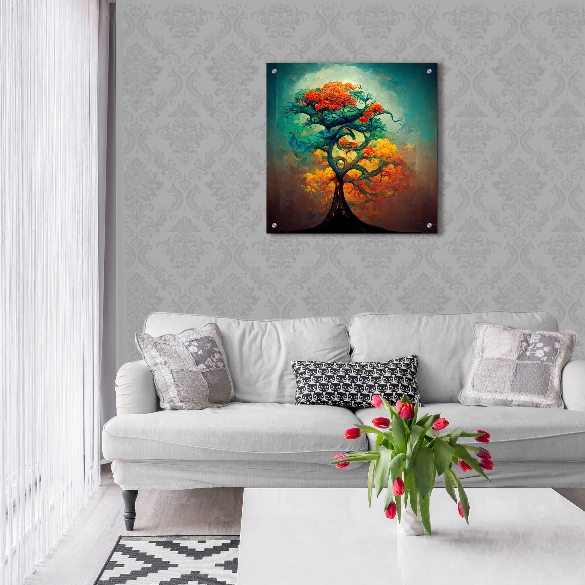 Epic Art 'Tree Of Life 33' by Ray Heere, Acrylic Glass Wall Art,24x24