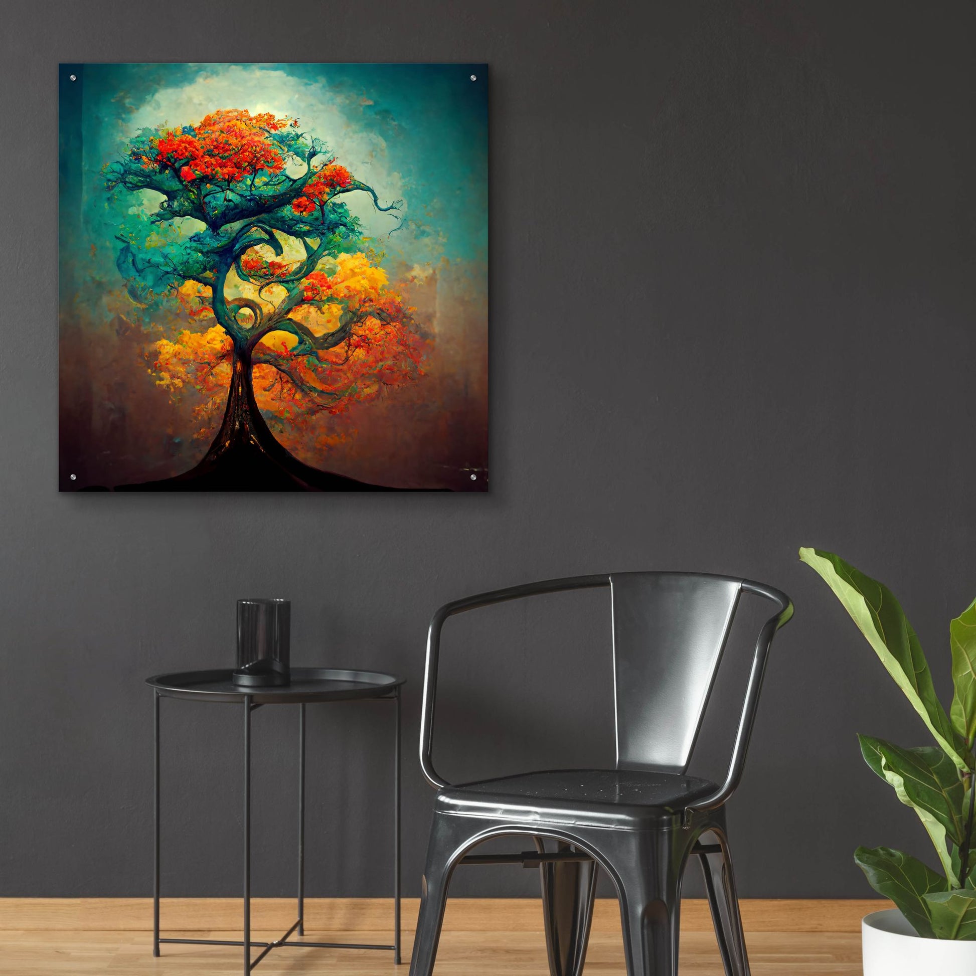 Epic Art 'Tree Of Life 33' by Ray Heere, Acrylic Glass Wall Art,36x36