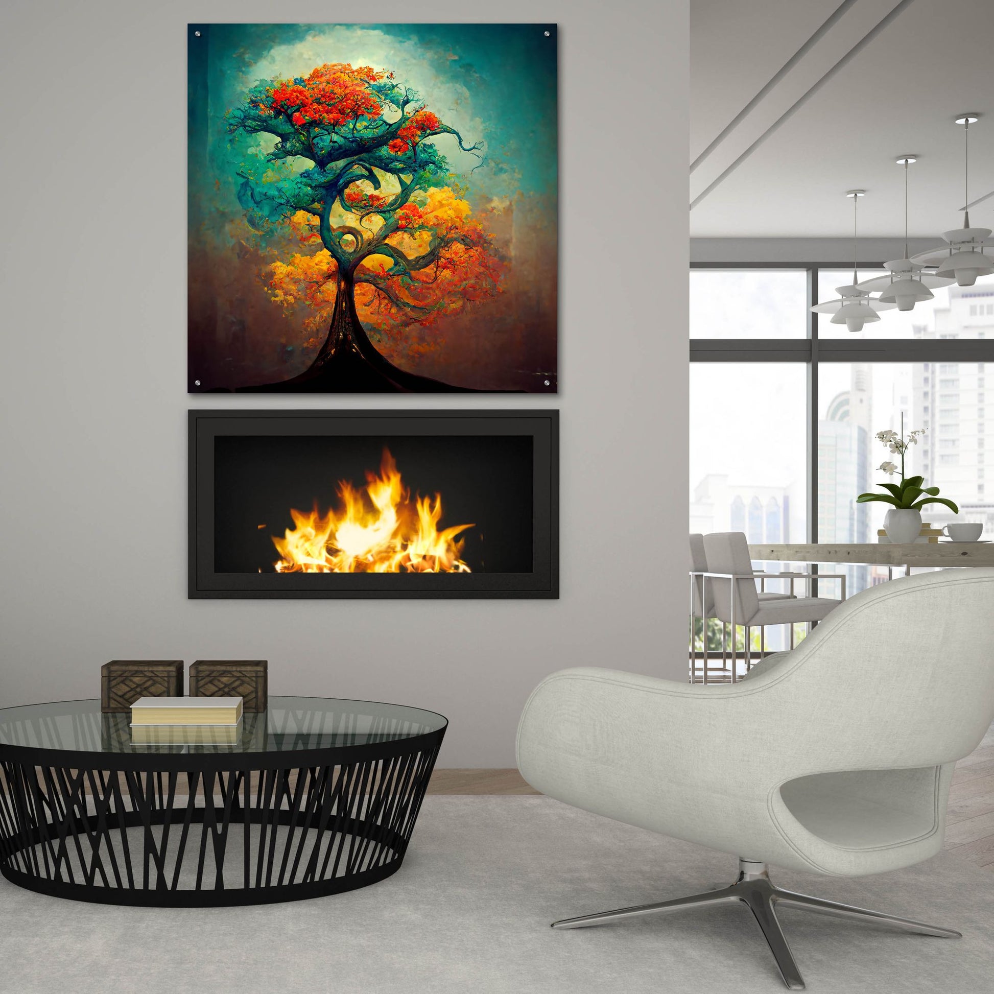 Epic Art 'Tree Of Life 33' by Ray Heere, Acrylic Glass Wall Art,36x36