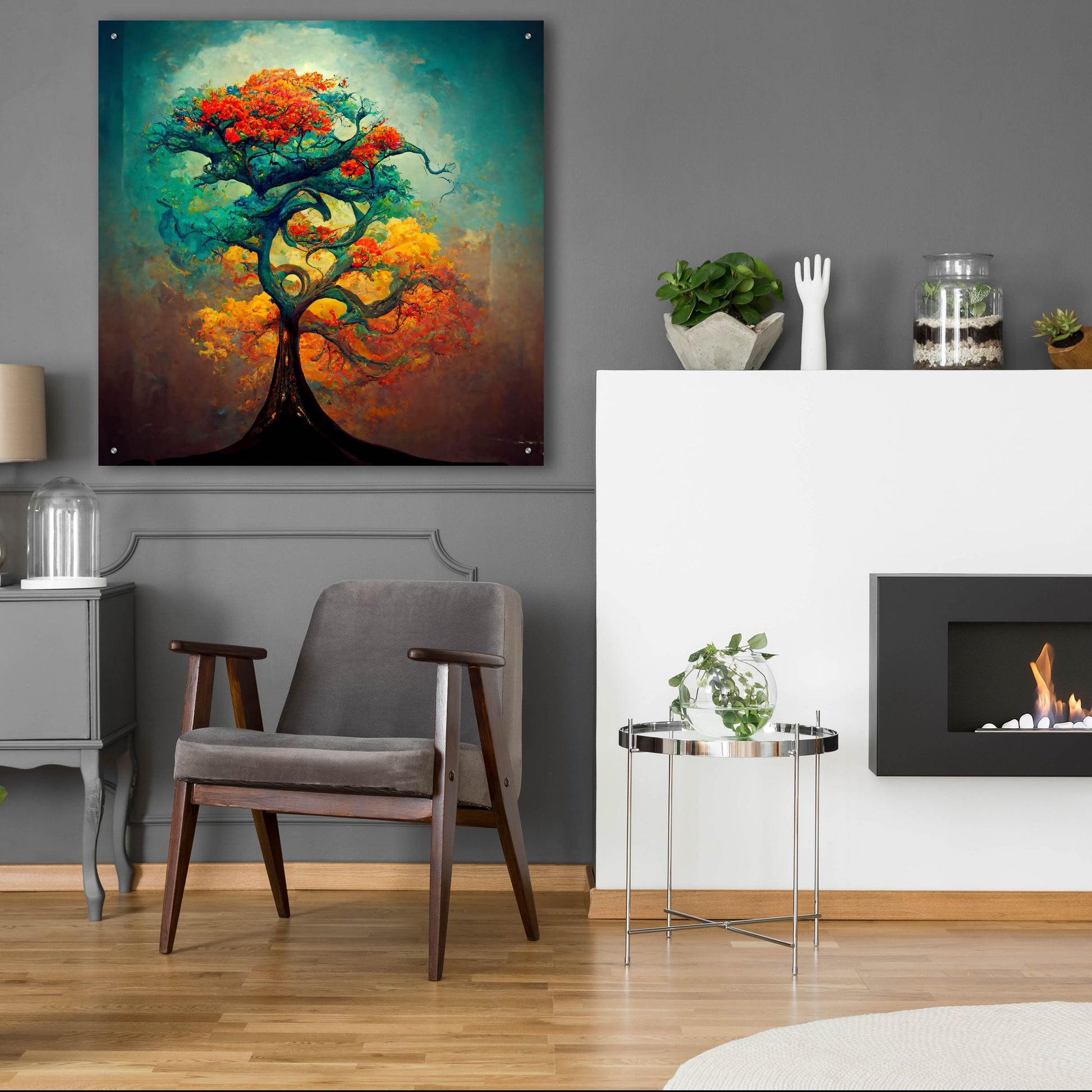 Epic Art 'Tree Of Life 33' by Ray Heere, Acrylic Glass Wall Art,36x36